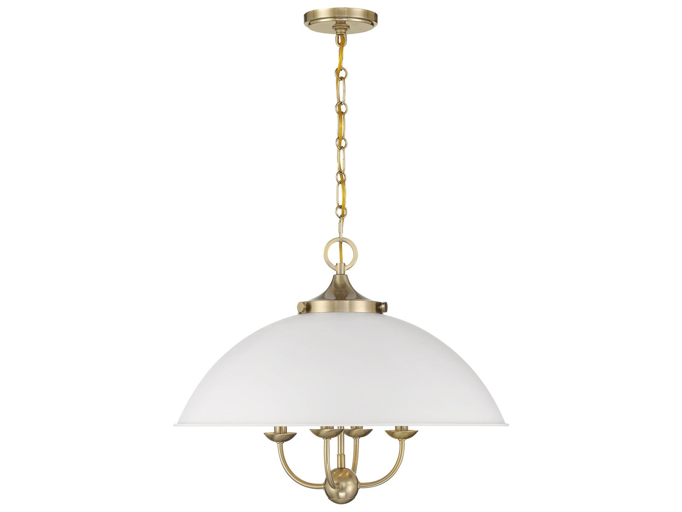 Savoy House Monterey 4-Light White Warm Brass Dome Pendant
