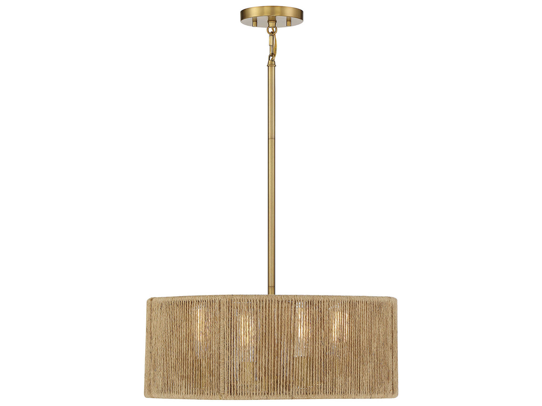 Savoy House Ashe 4-Light Warm Brass Rope Drum Round Chandelier