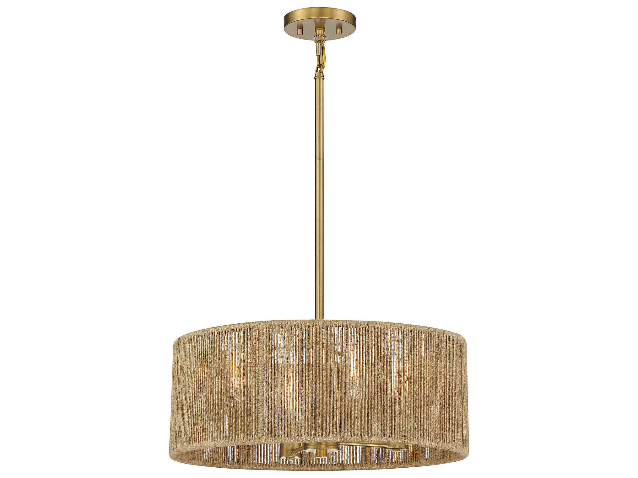 Savoy House Ashe 4-Light Warm Brass Rope Drum Round Chandelier