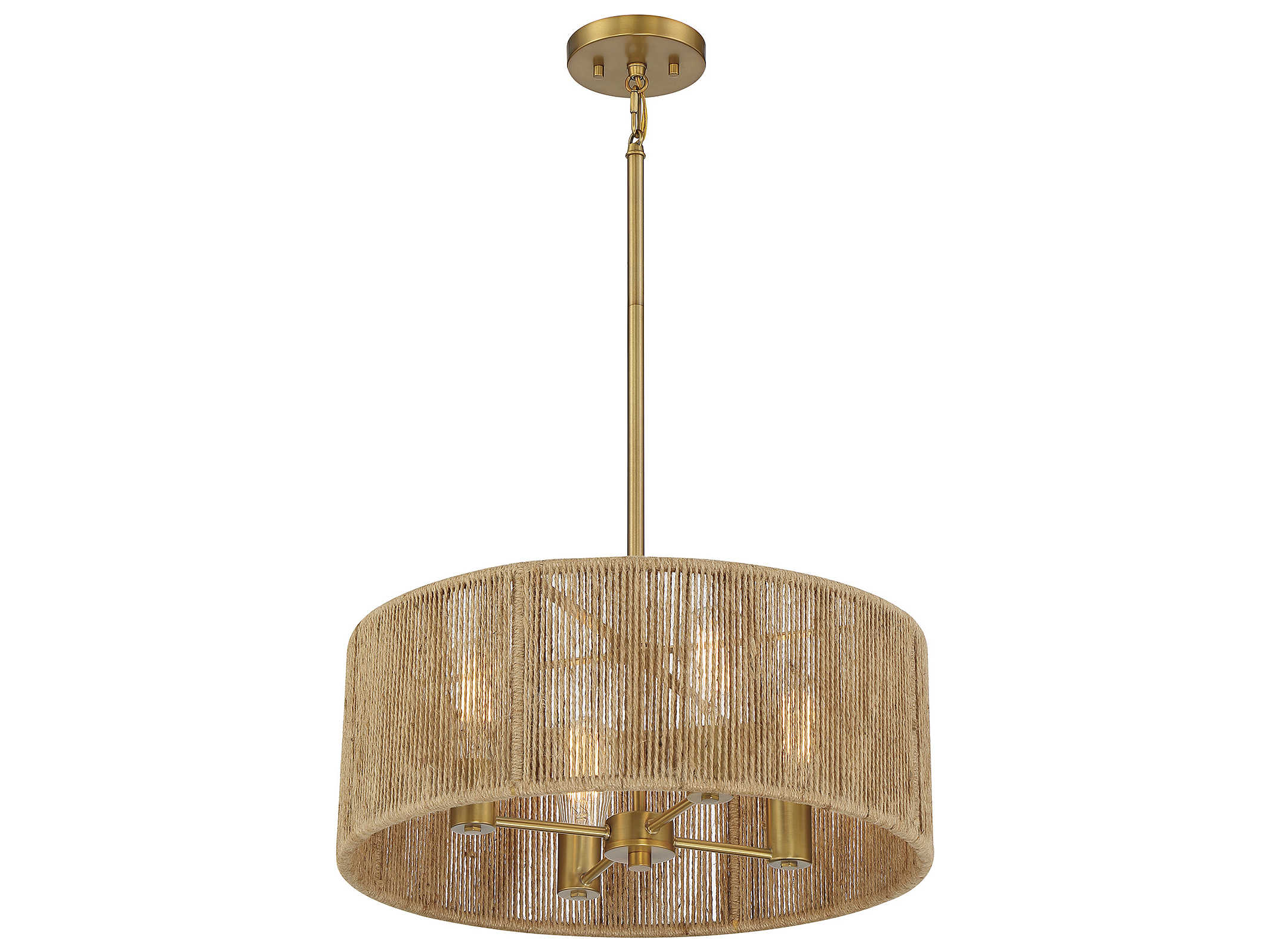 Savoy House Ashe 4-Light Warm Brass Rope Drum Round Chandelier