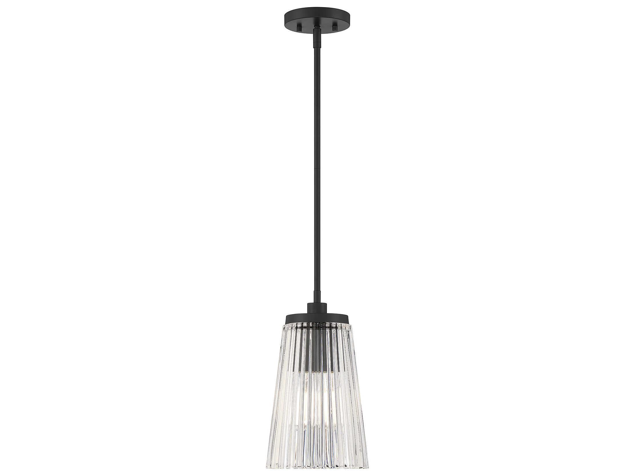 Savoy House Chantilly 1-Light Matte Black Glass Mini Pendant