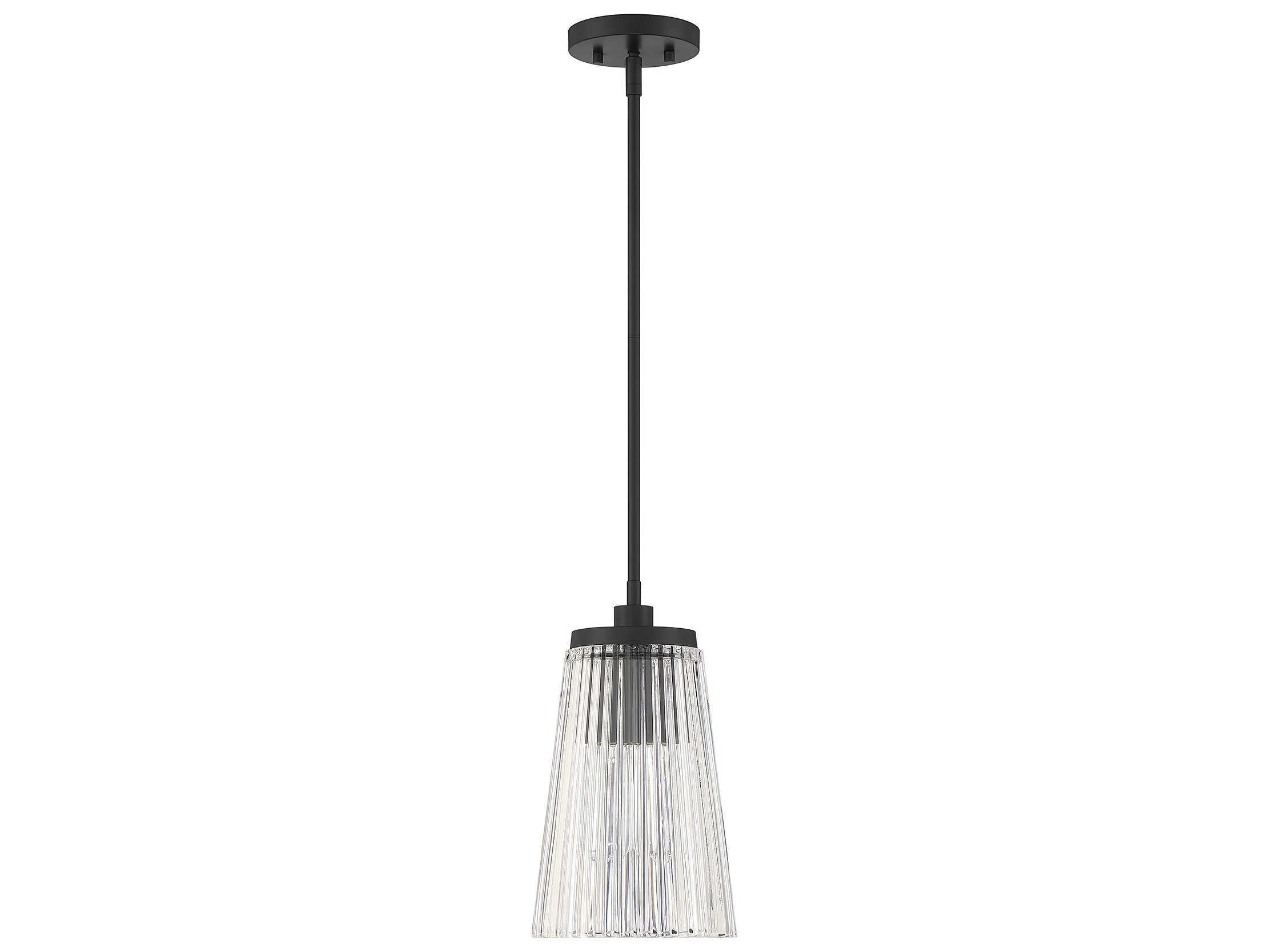 Savoy House Chantilly 1-Light Matte Black Glass Mini Pendant