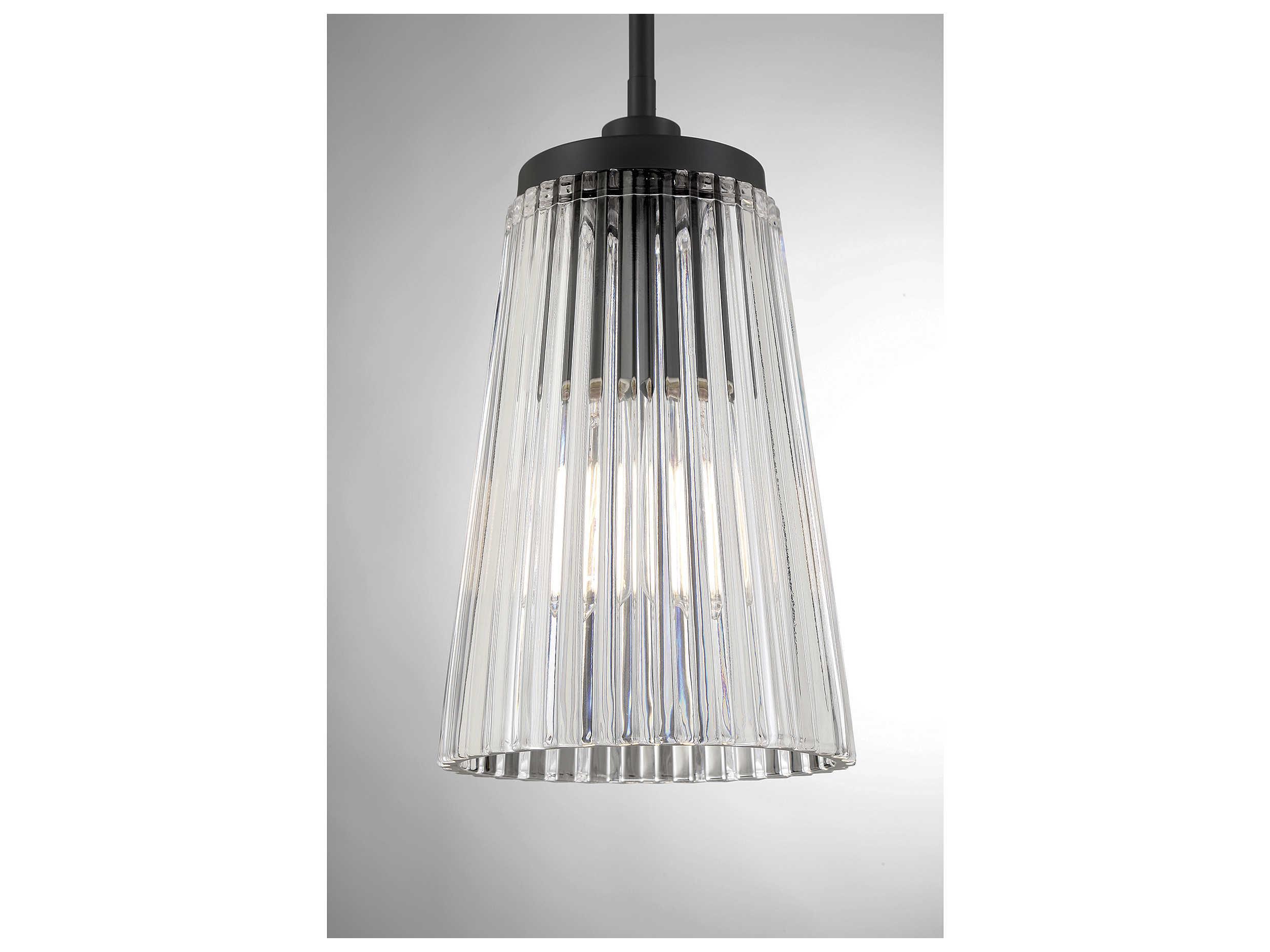 Savoy House Chantilly 1-Light Matte Black Glass Mini Pendant