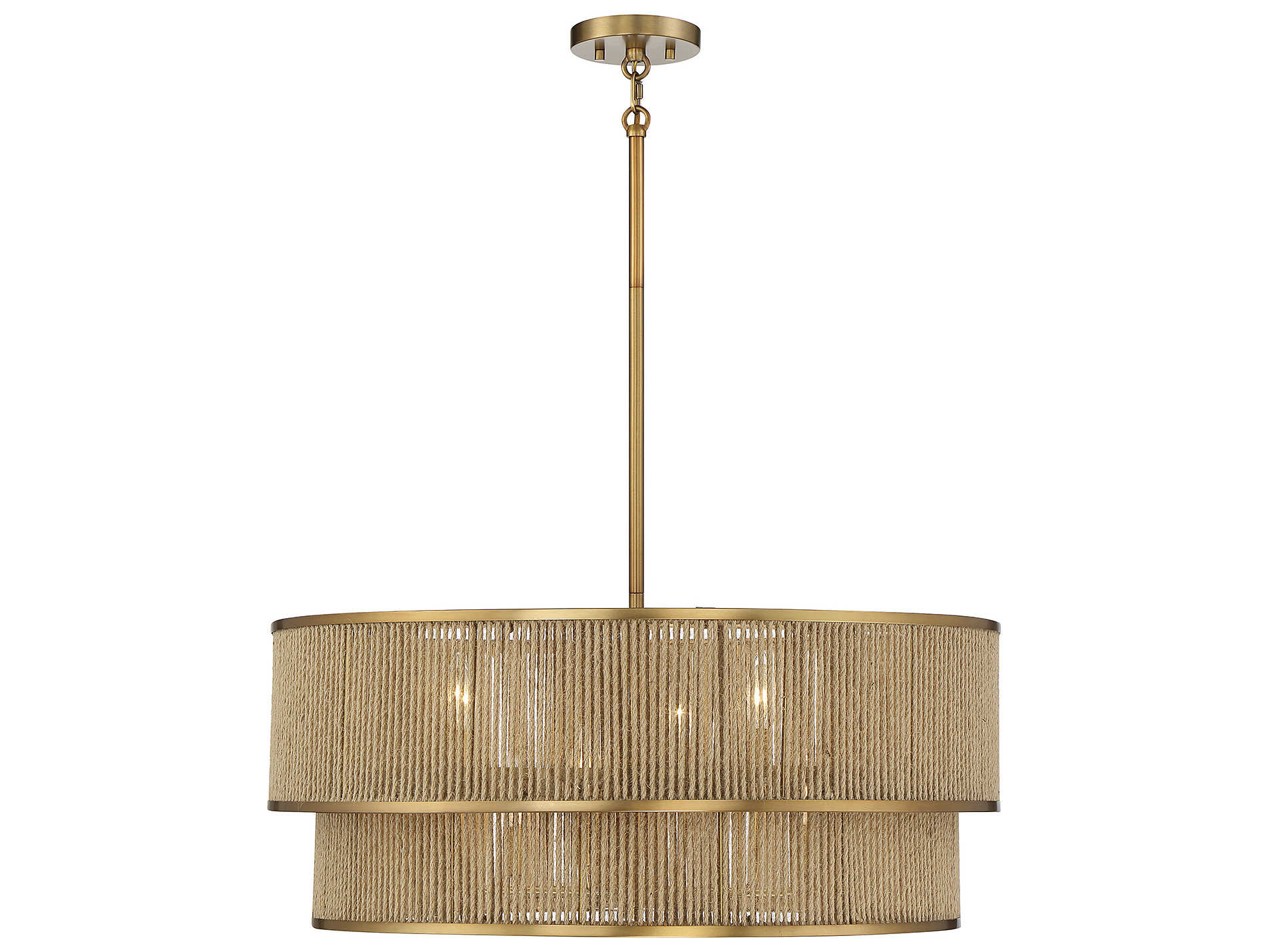 Savoy House Ashburn 6-Light Warm Brass Rope Round Chandelier