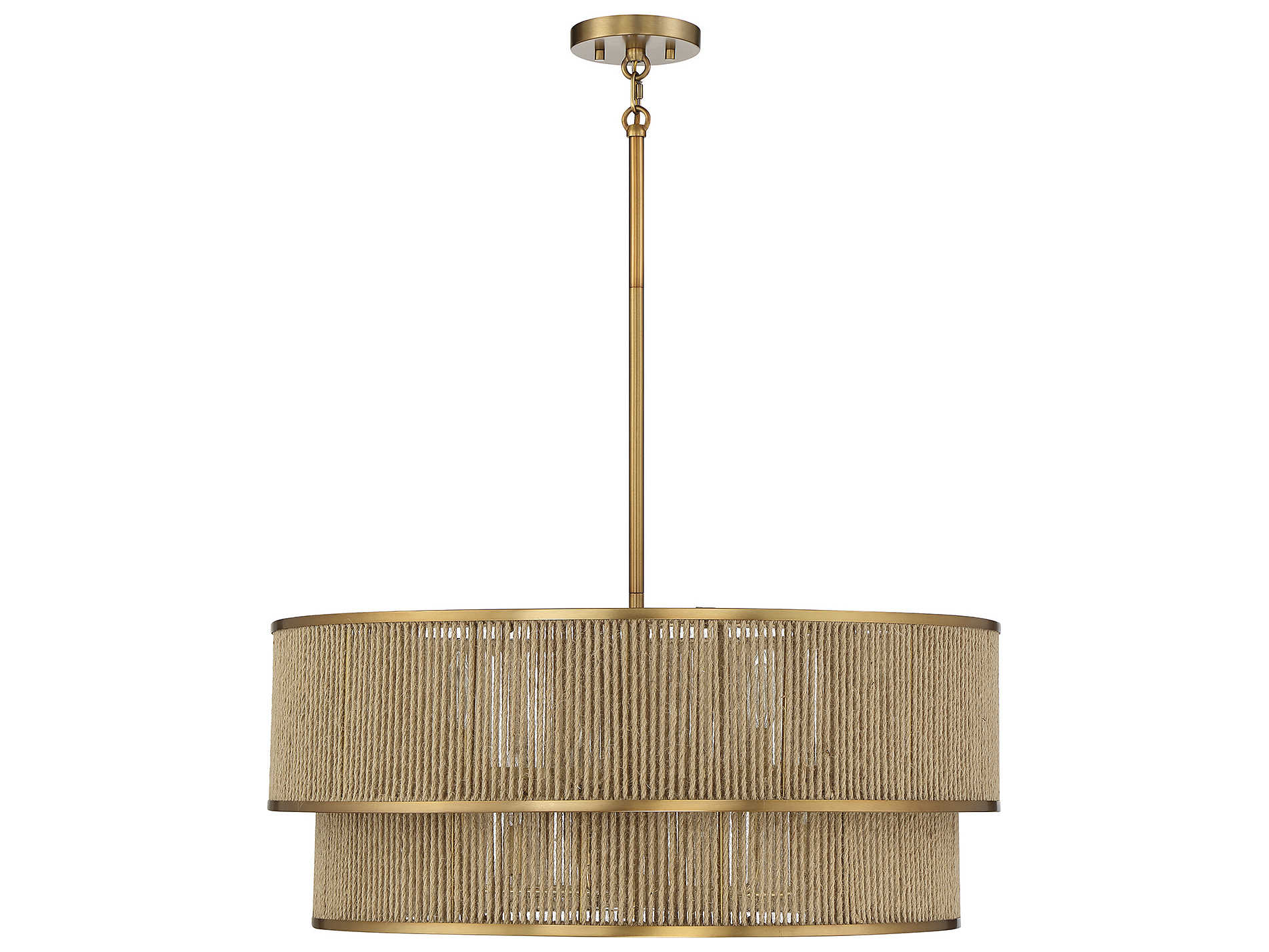 Savoy House Ashburn 6-Light Warm Brass Rope Round Chandelier