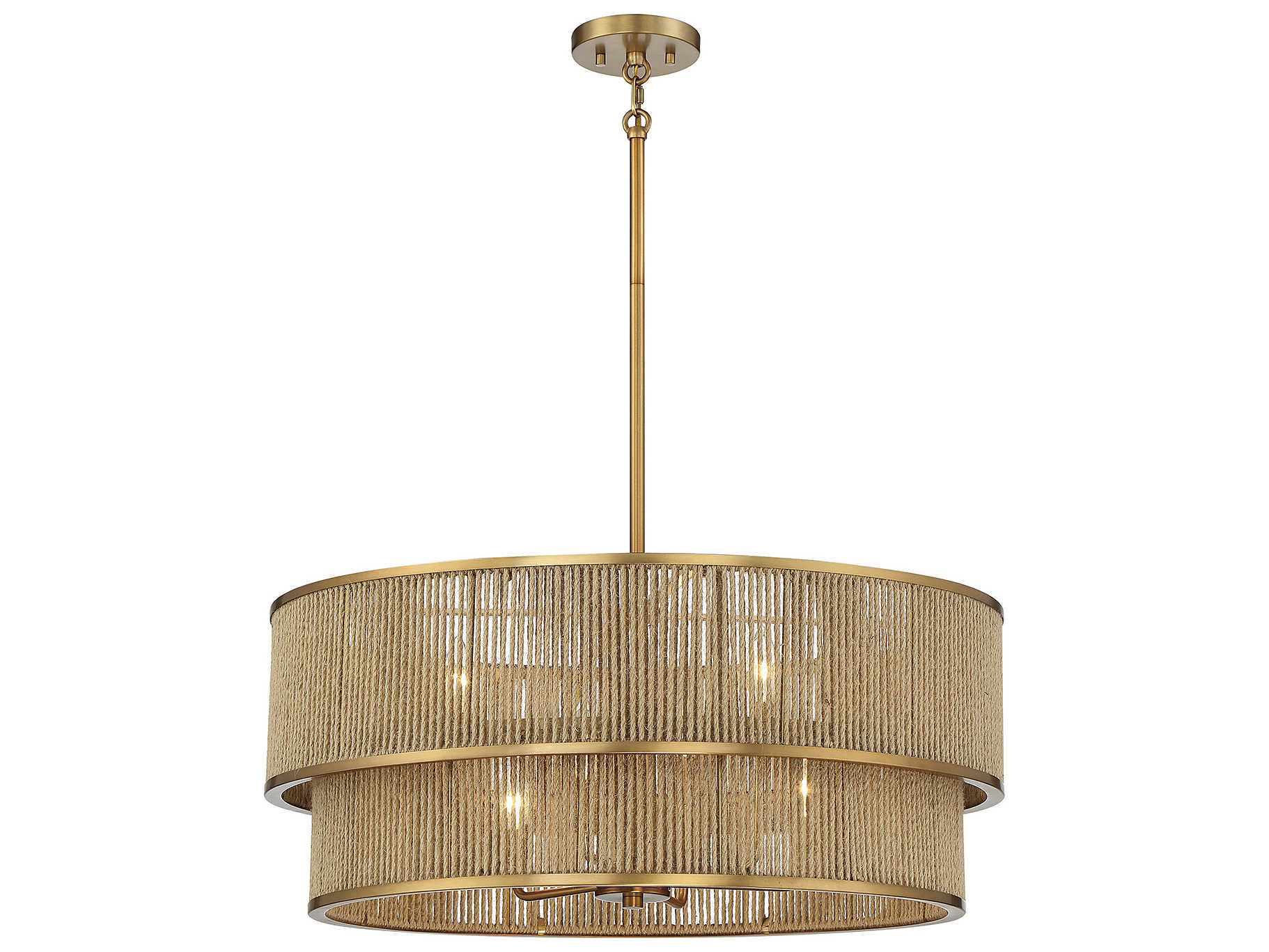 Savoy House Ashburn 6-Light Warm Brass Rope Round Chandelier