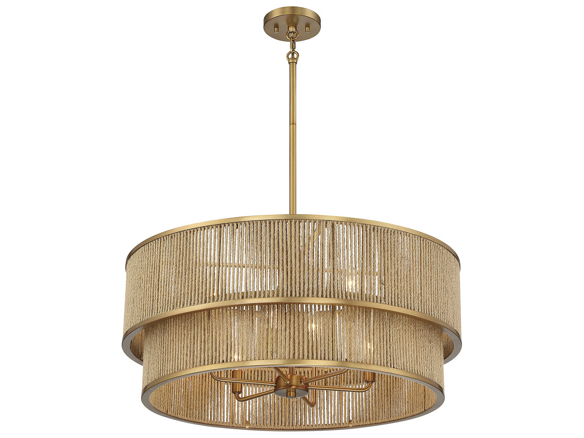 Savoy House Ashburn 6-Light Warm Brass Rope Round Chandelier