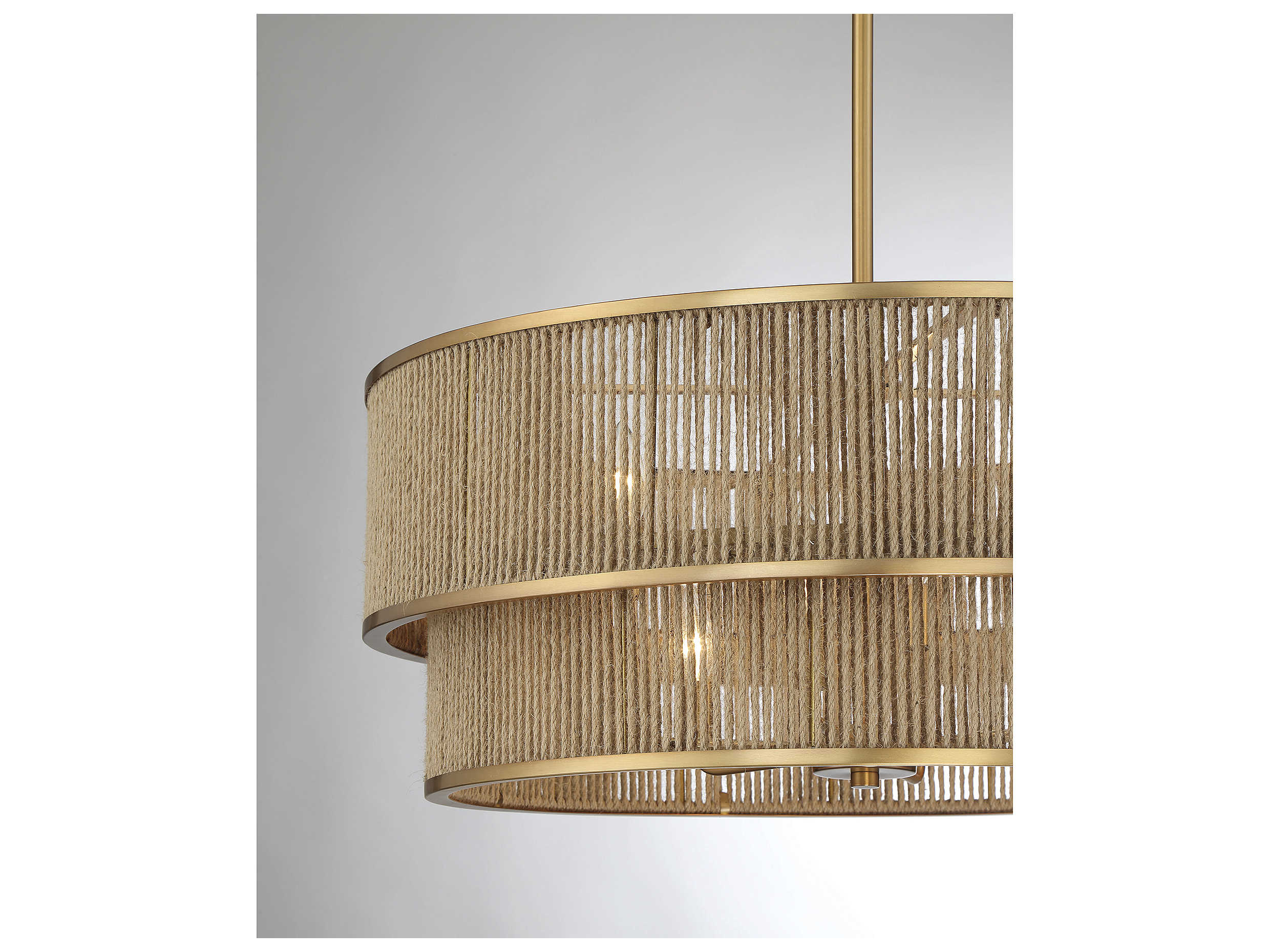 Savoy House Ashburn 6-Light Warm Brass Rope Round Chandelier