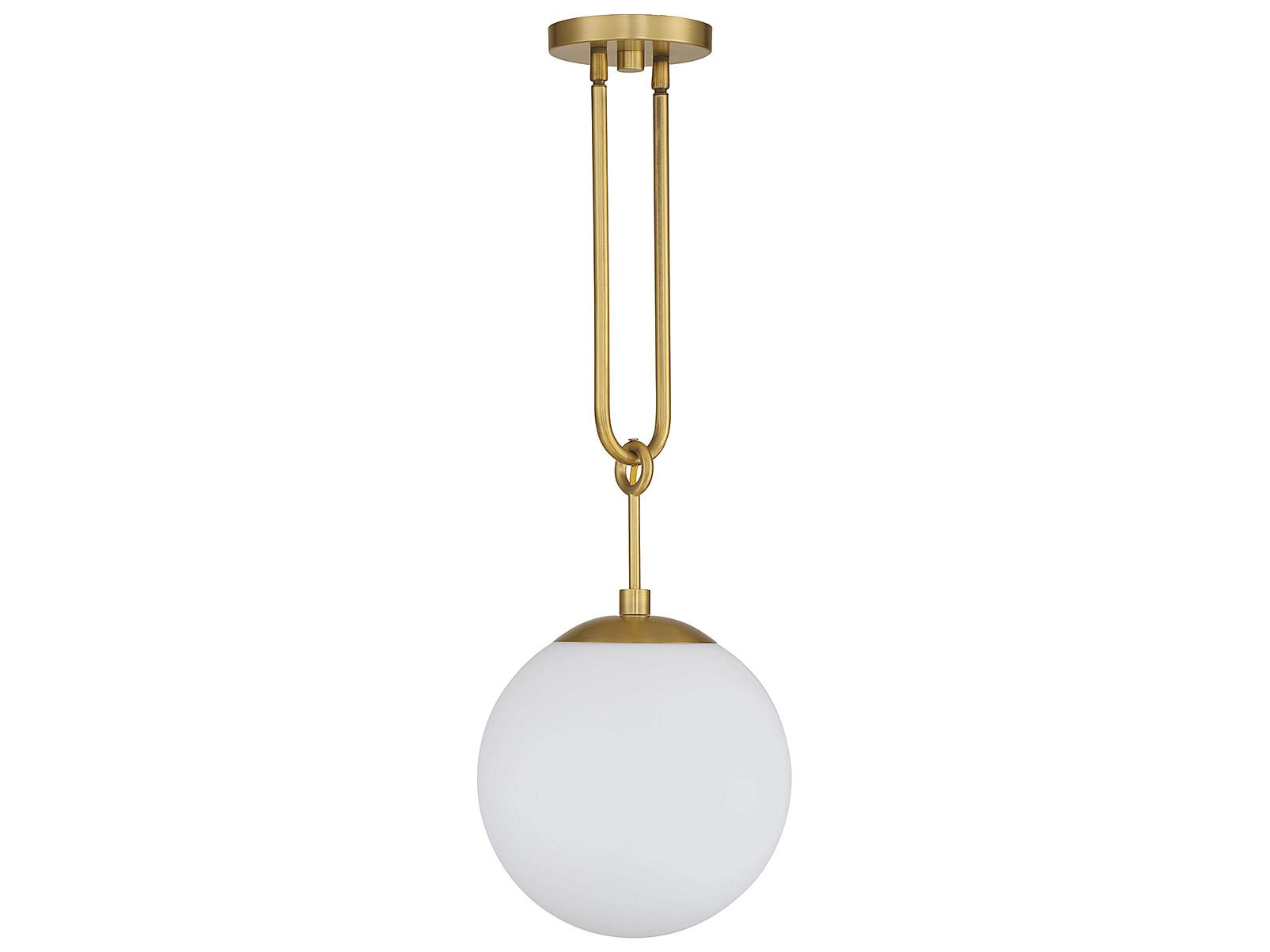 Savoy House Becker 1-Light Warm Brass Glass Globe Mini Pendant