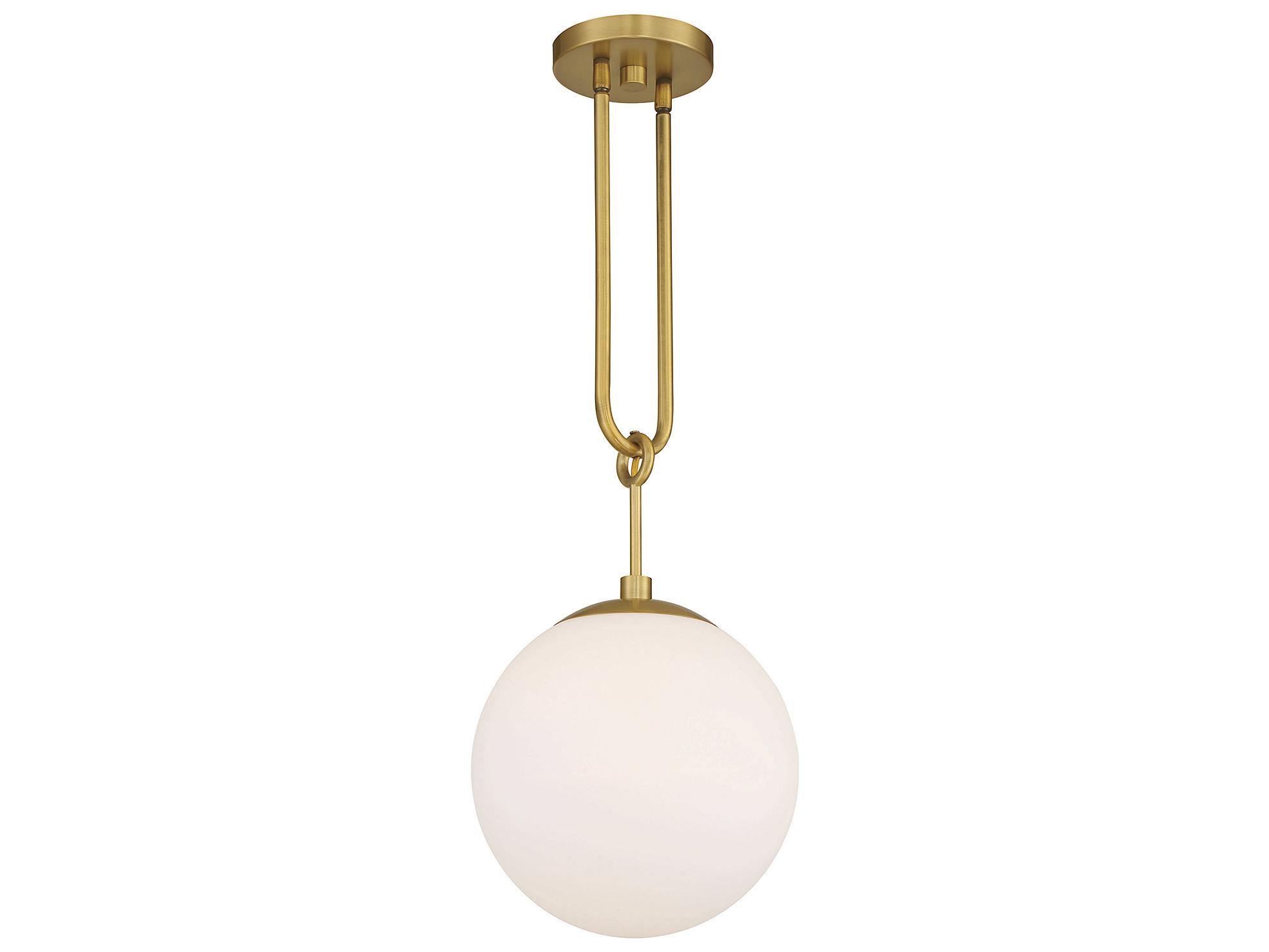 Savoy House Becker 1-Light Warm Brass Glass Globe Mini Pendant