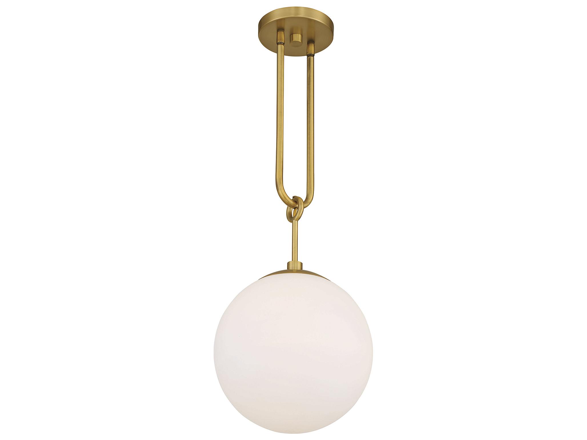 Savoy House Becker 1-Light Warm Brass Glass Globe Mini Pendant