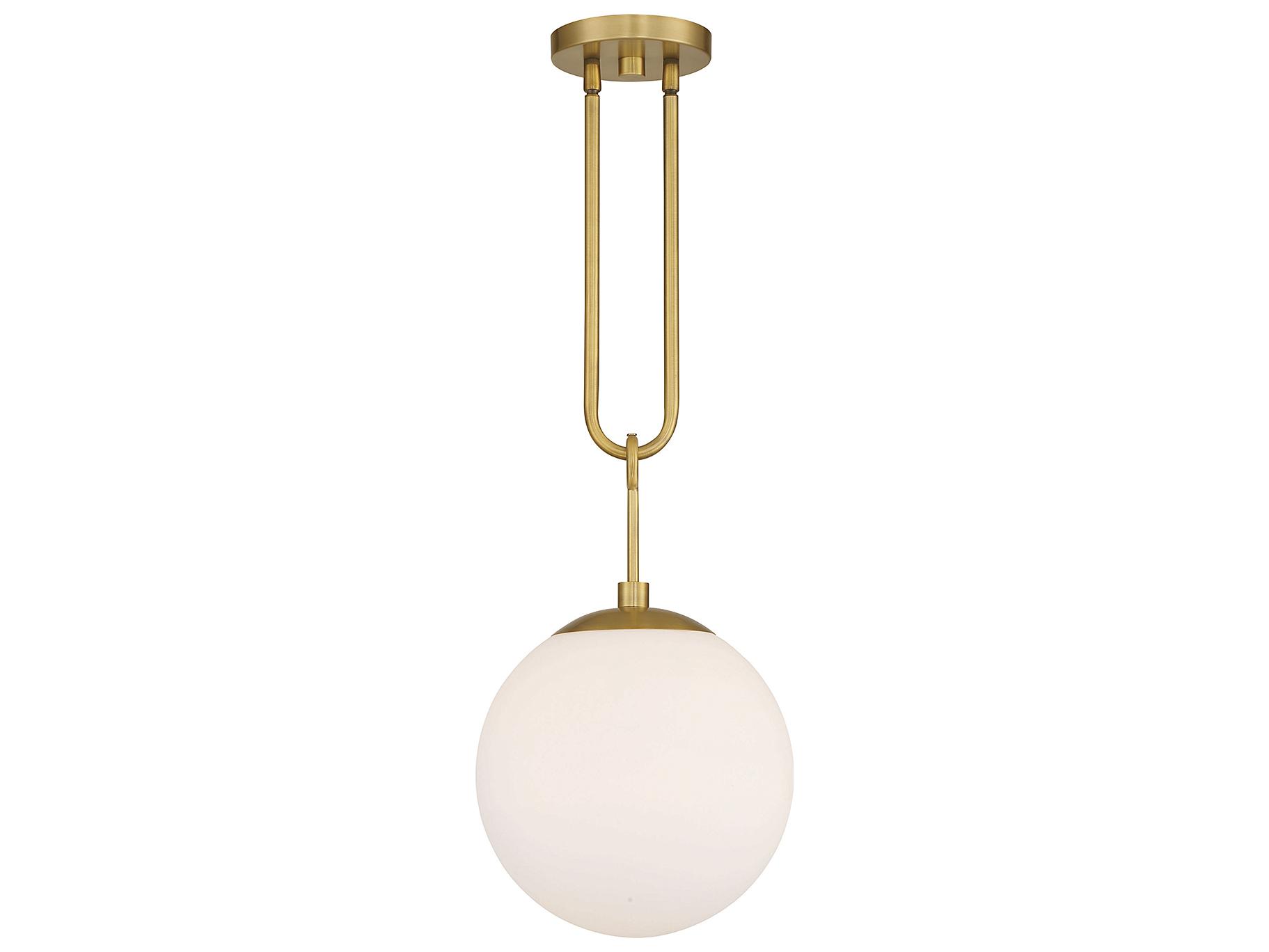 Savoy House Becker 1-Light Warm Brass Glass Globe Mini Pendant