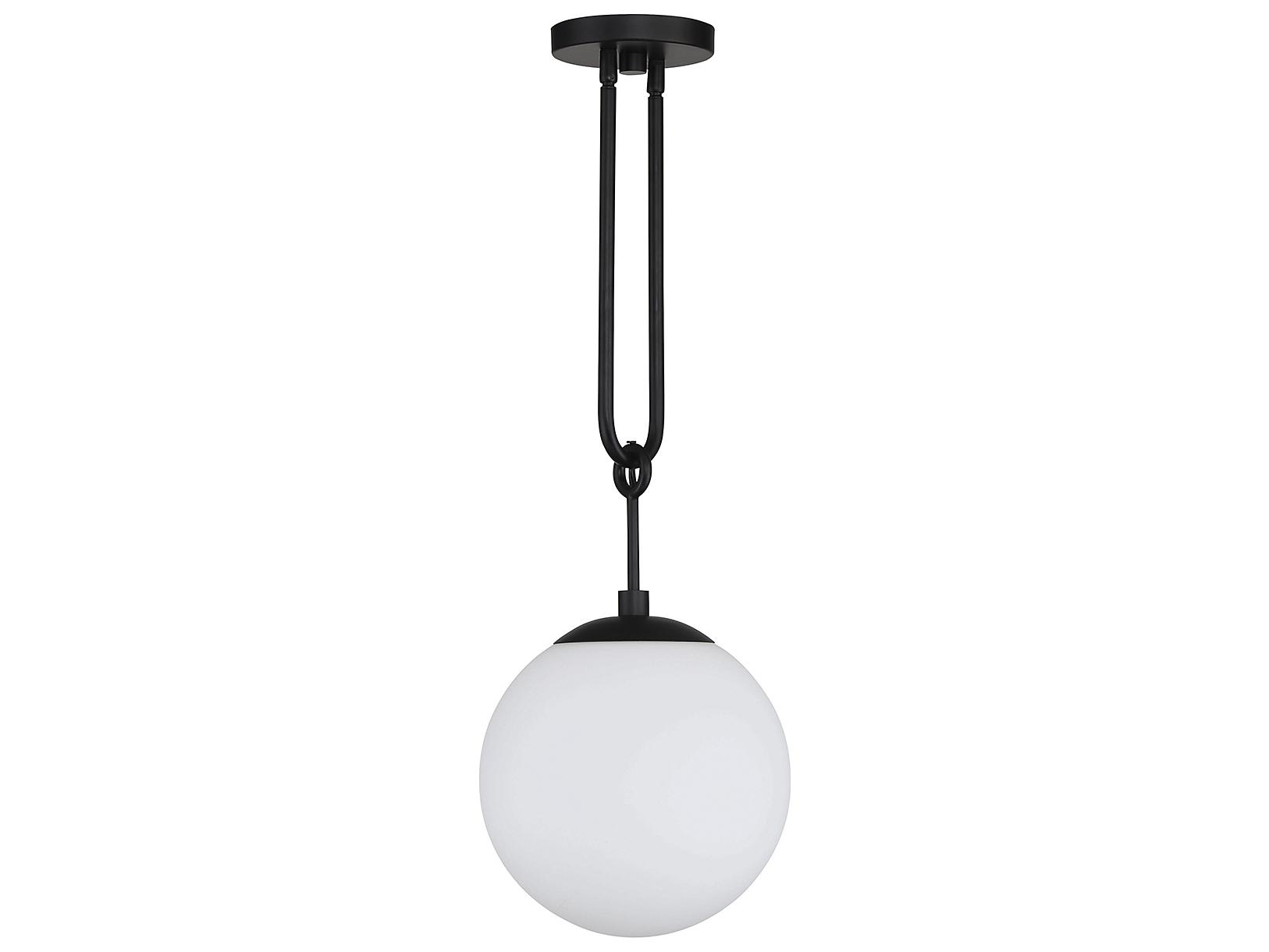 Savoy House Becker 1-Light Matte Black Glass Globe Mini Pendant
