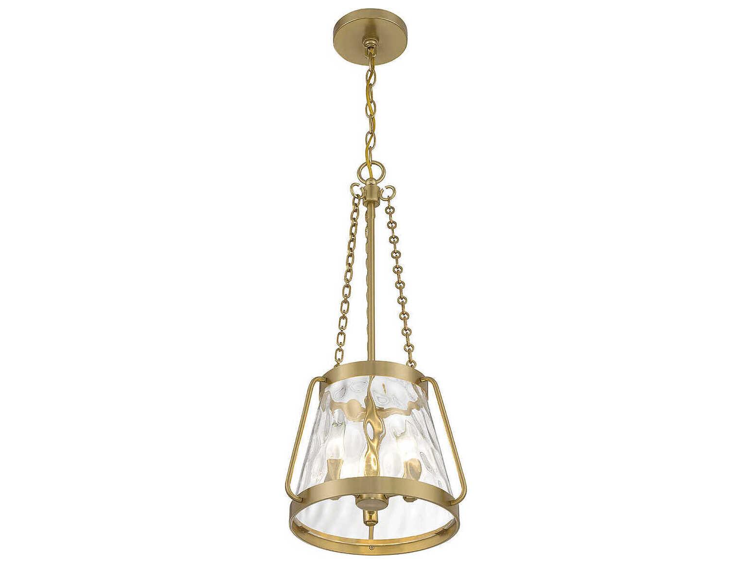 Savoy House Crawford 3-Light Warm Brass Glass Mini Pendant