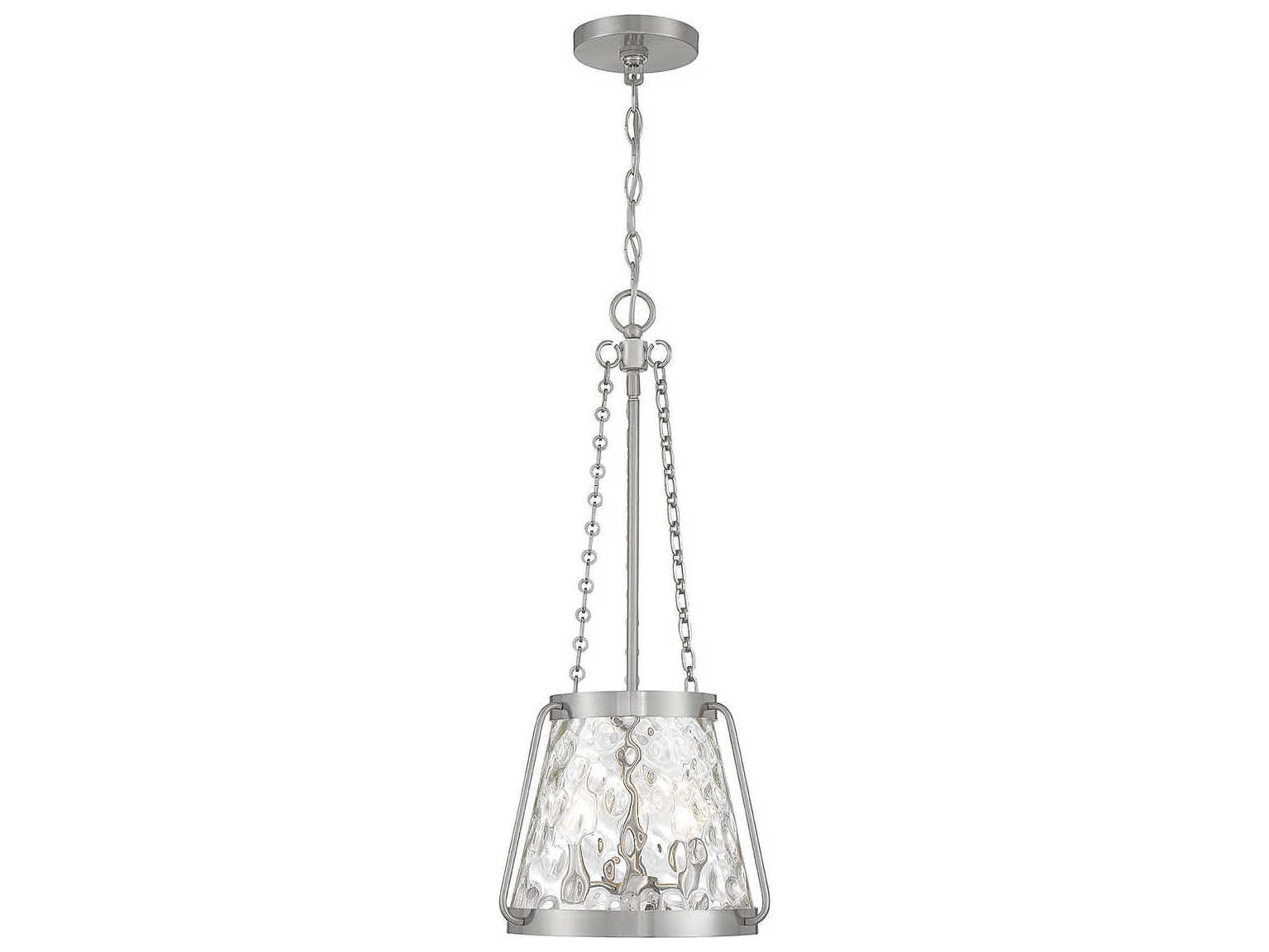 Savoy House Crawford 3-Light Satin Nickel Glass Mini Pendant