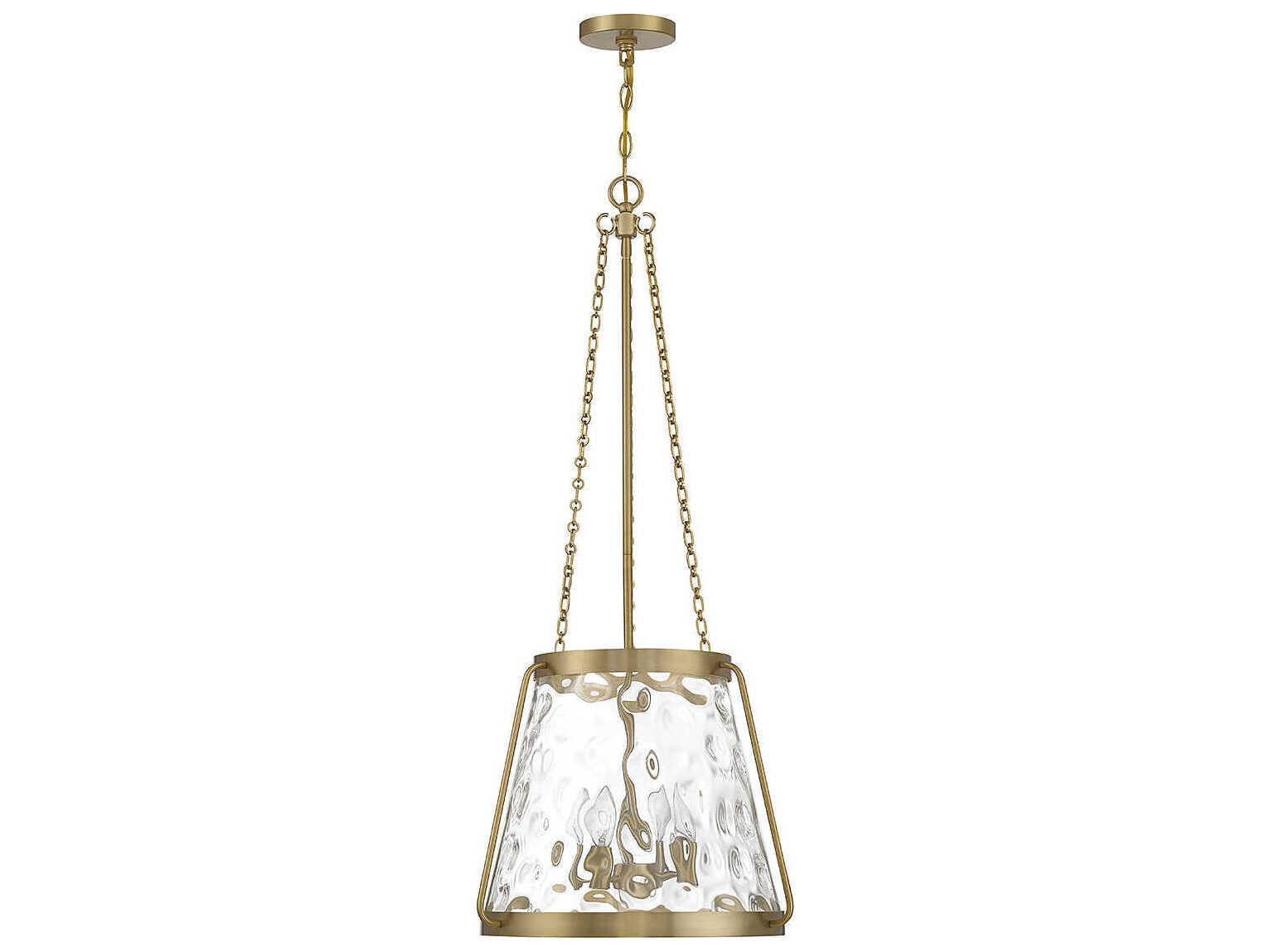 Savoy House Crawford 4-Light Warm Brass Nickel Glass Pendant