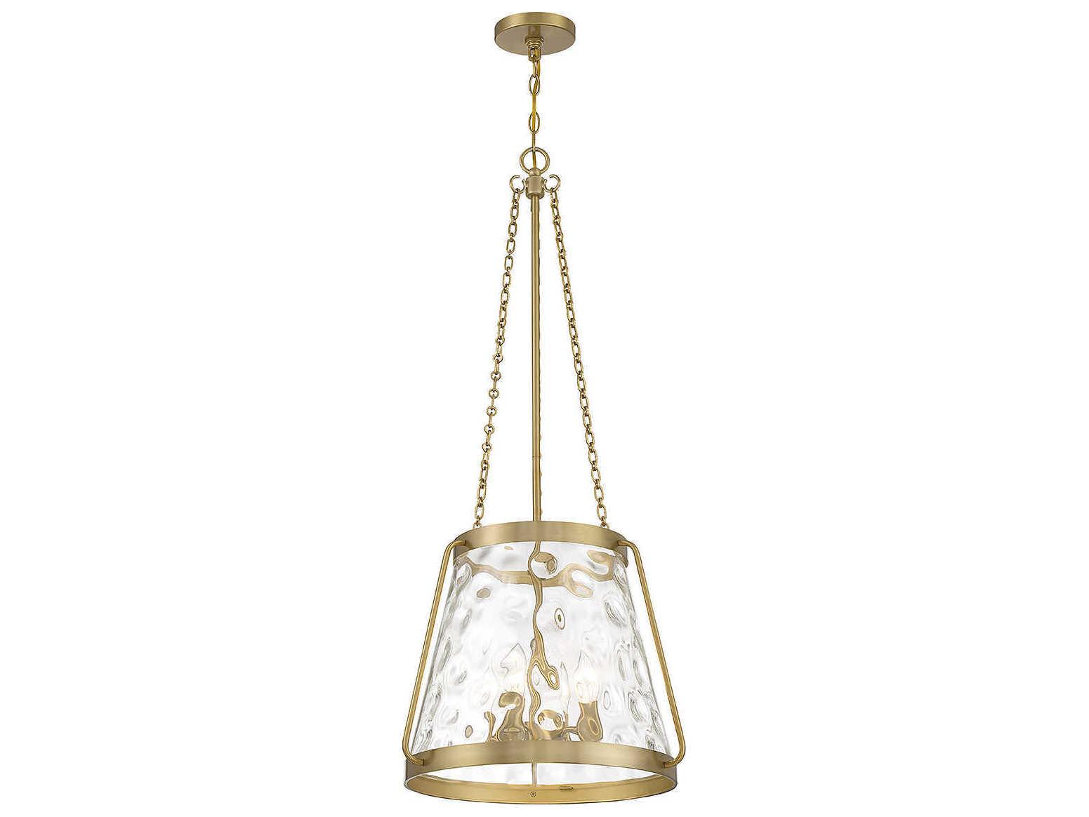 Savoy House Crawford 4-Light Warm Brass Nickel Glass Pendant