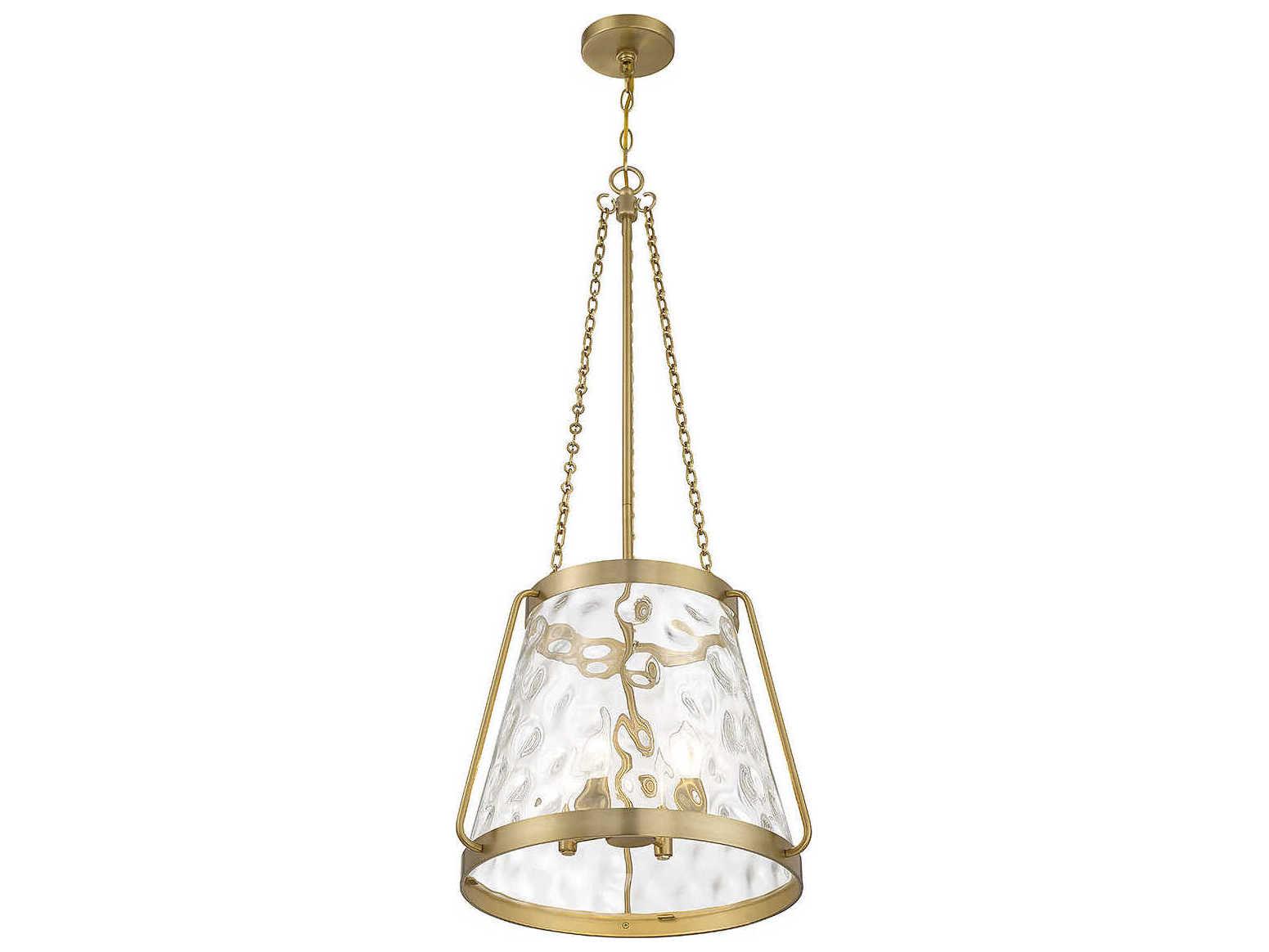 Savoy House Crawford 4-Light Warm Brass Nickel Glass Pendant