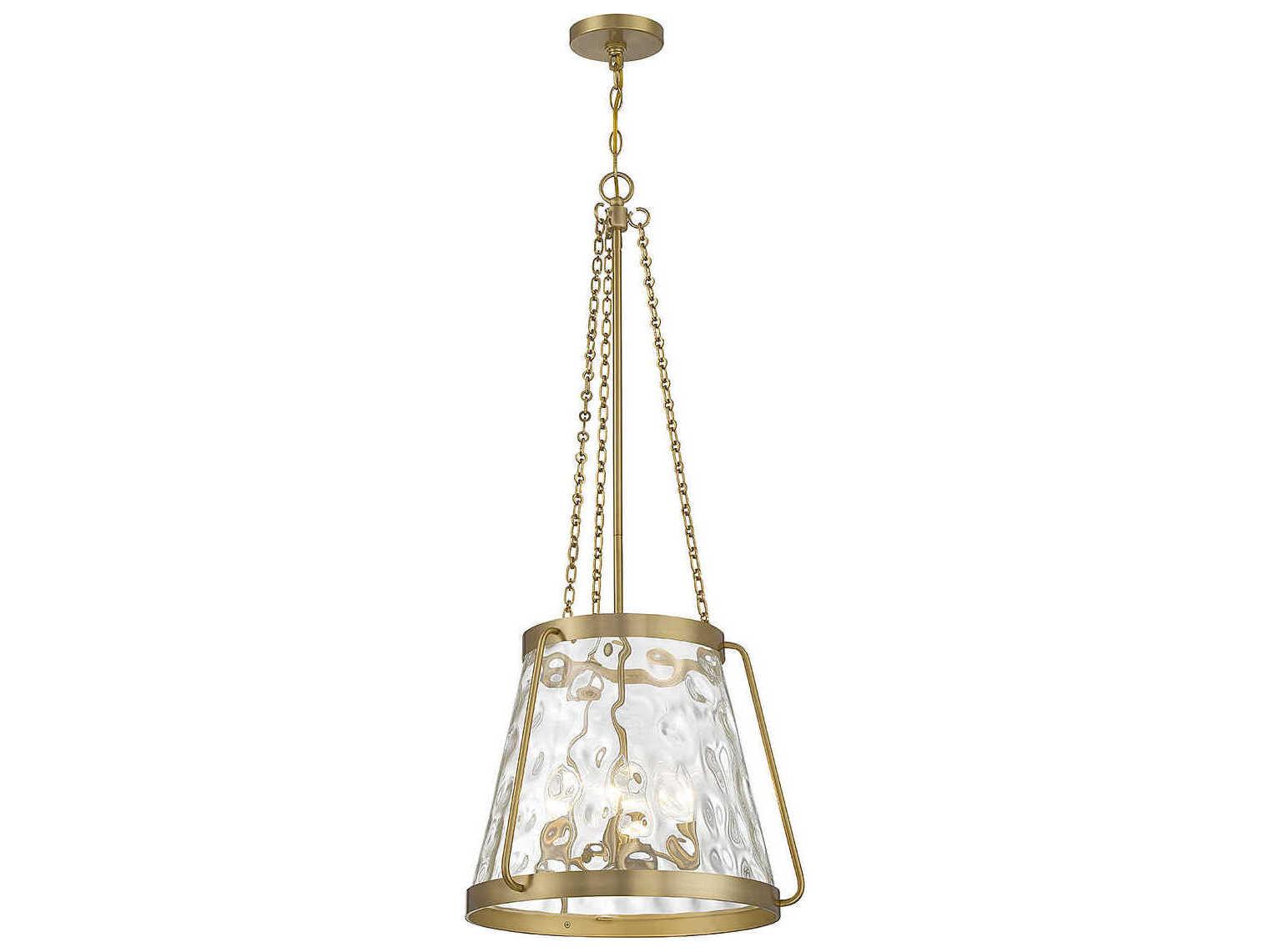 Savoy House Crawford 4-Light Warm Brass Nickel Glass Pendant