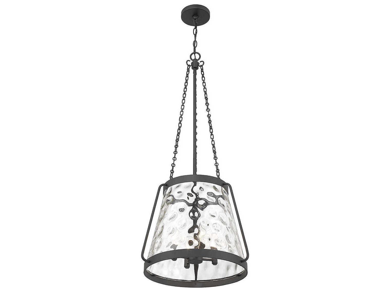 Savoy House Crawford 4-Light Matte Black Glass Pendant