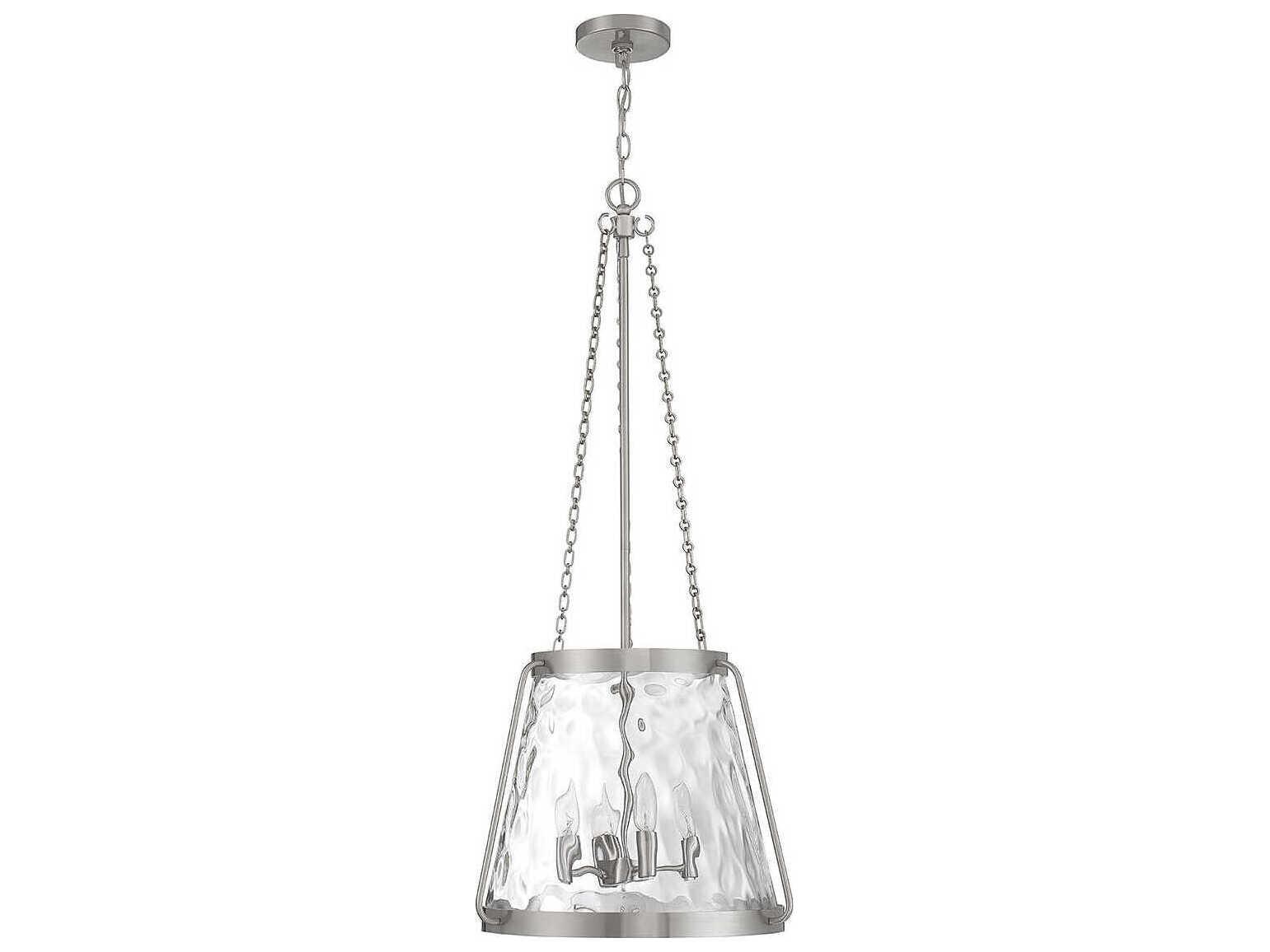 Savoy House Crawford 4-Light Satin Nickel Glass Pendant