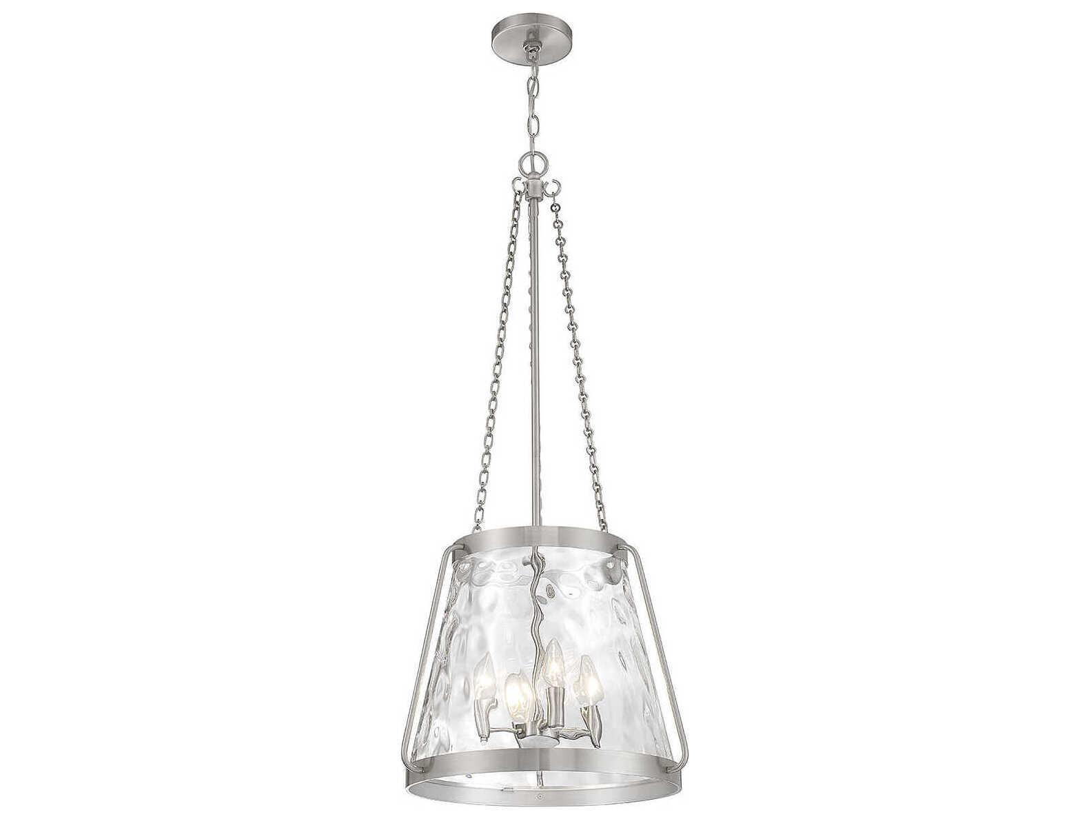 Savoy House Crawford 4-Light Satin Nickel Glass Pendant