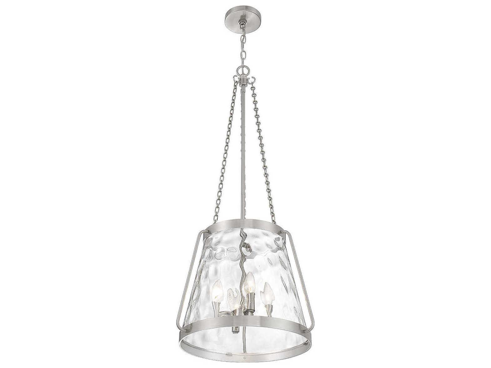 Savoy House Crawford 4-Light Satin Nickel Glass Pendant