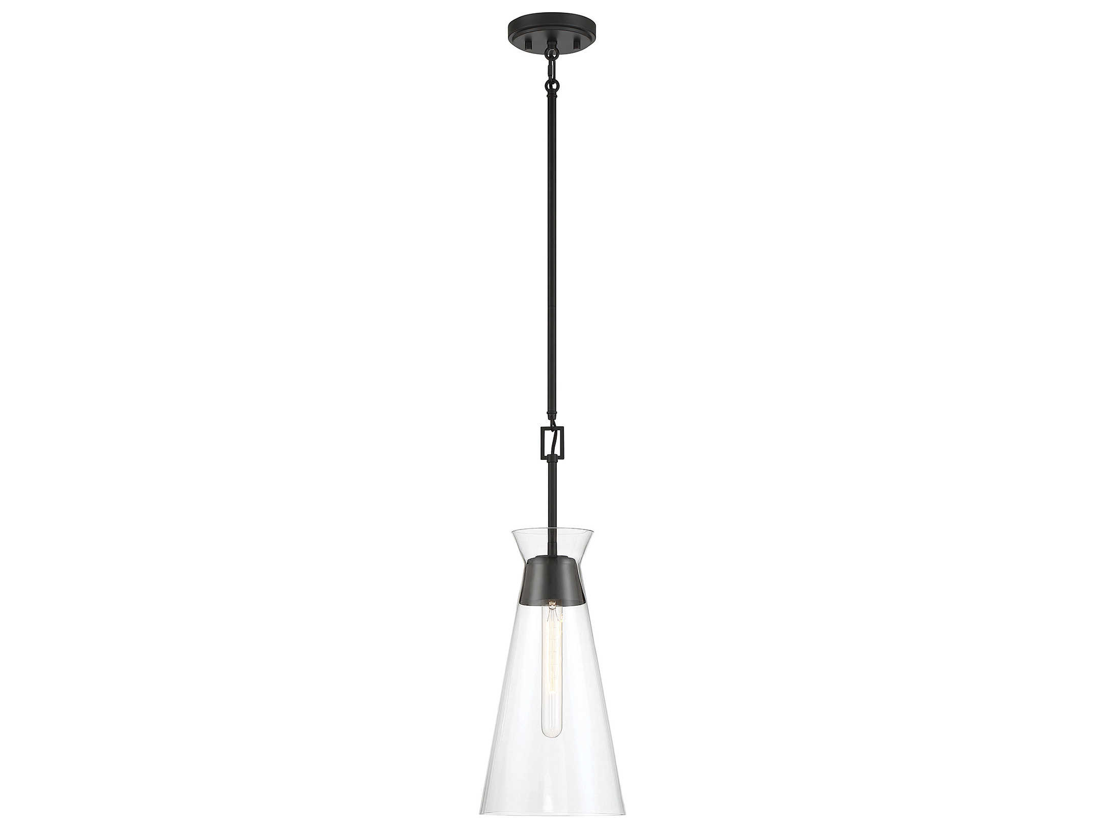 Savoy House Lakewood 1-Light Matte Black Glass Mini Pendant