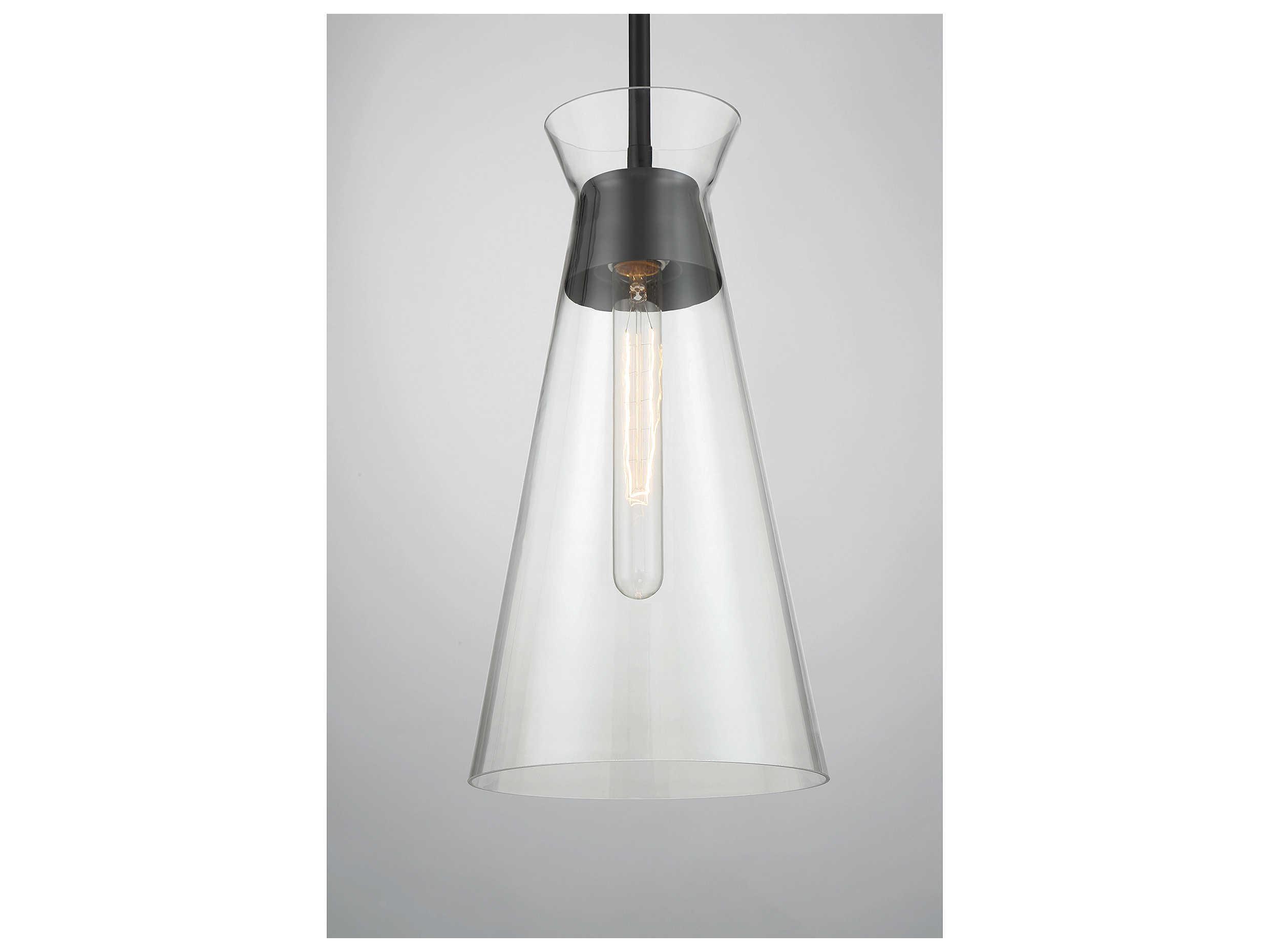 Savoy House Lakewood 1-Light Matte Black Glass Mini Pendant