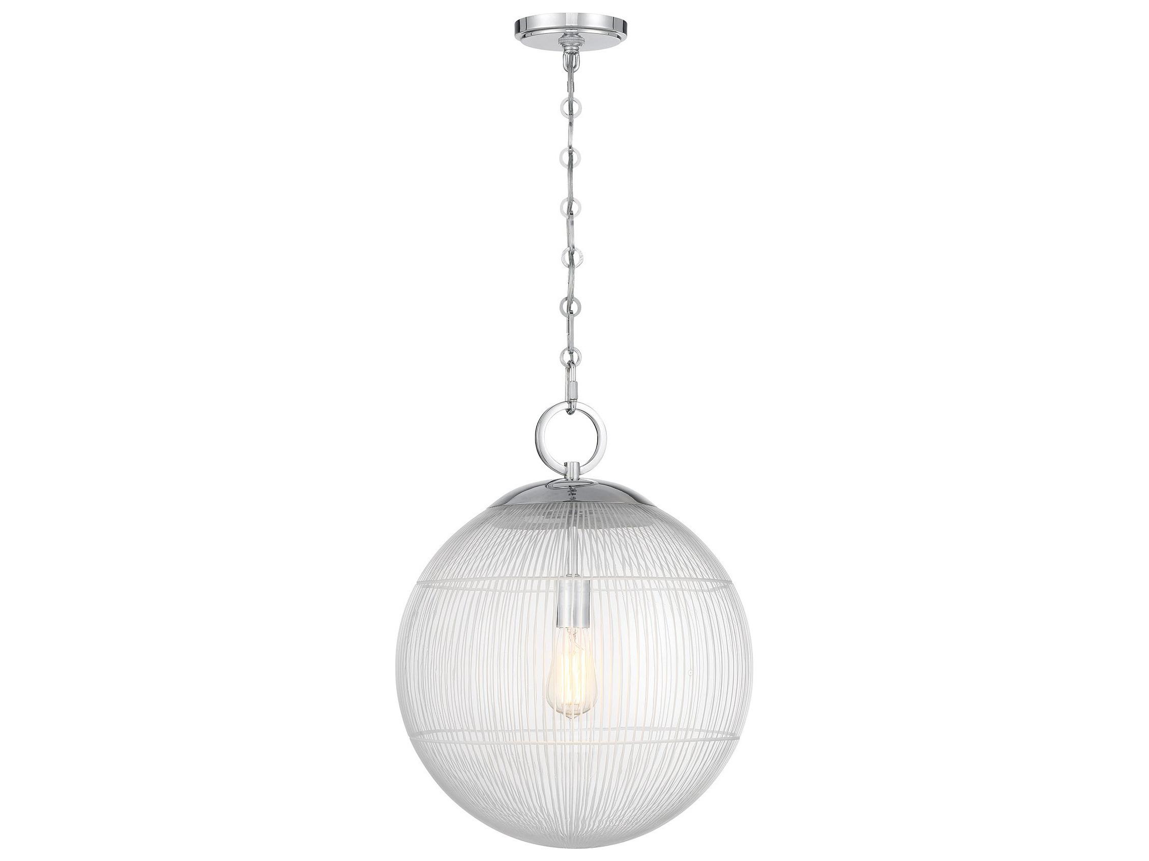 Savoy House Cabot 1-Light Chrome Globe Pendant