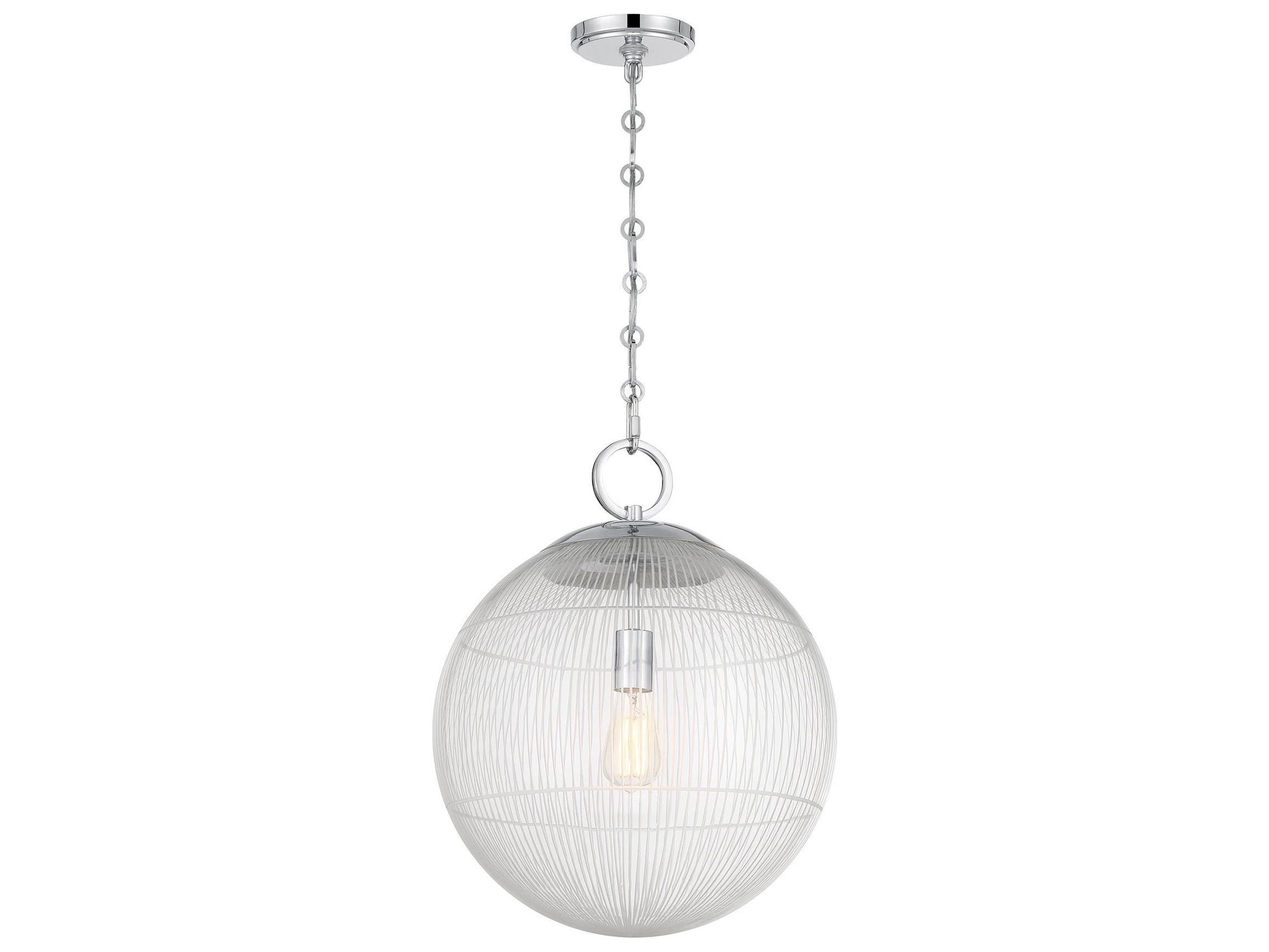 Savoy House Cabot 1-Light Chrome Globe Pendant
