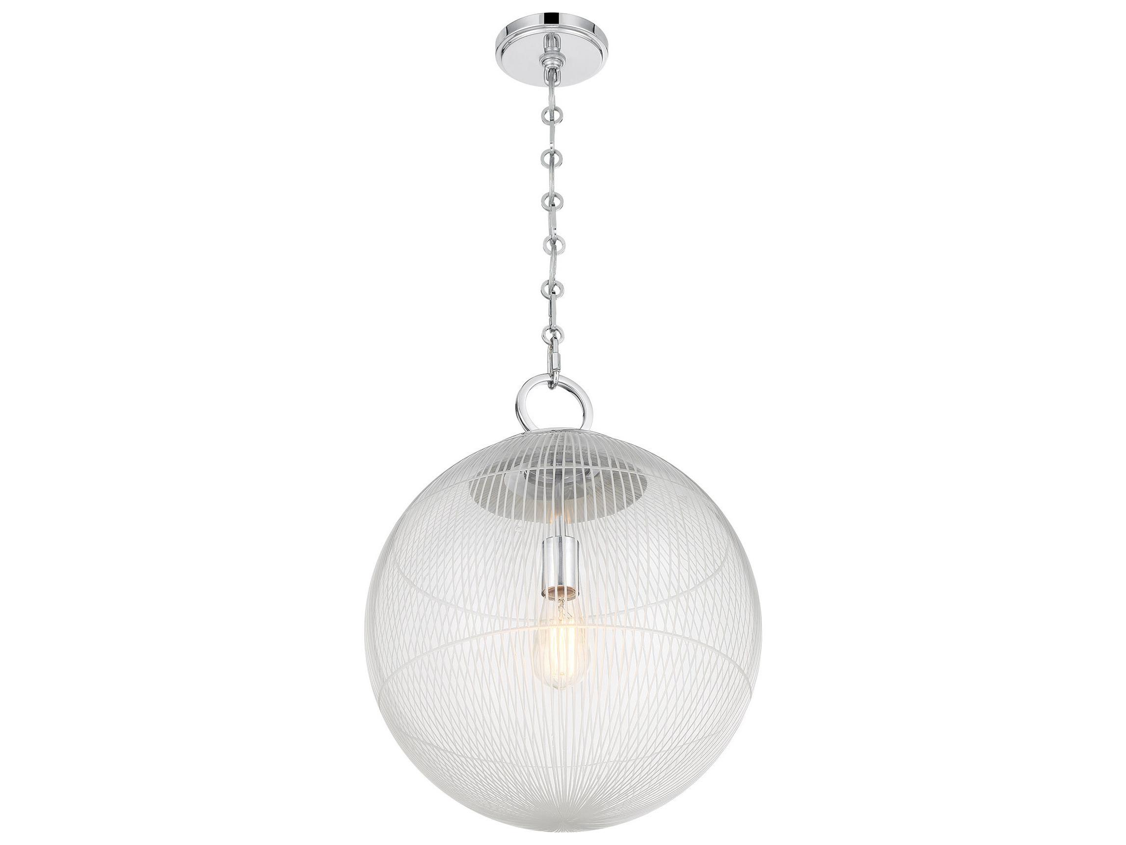 Savoy House Cabot 1-Light Chrome Globe Pendant