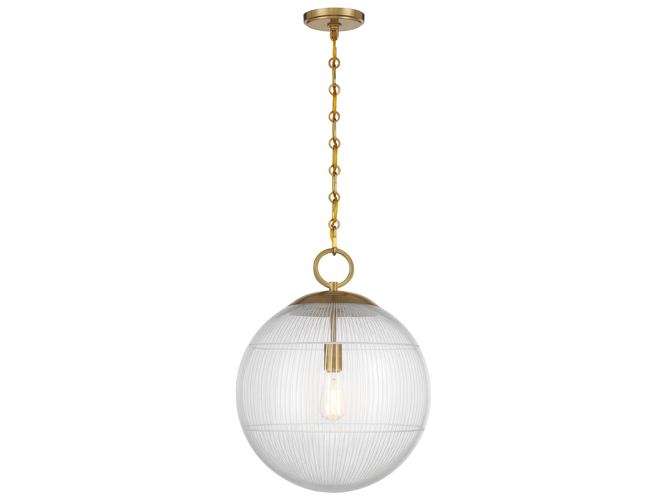 Savoy House Cabot 1-Light Warm Brass Globe Pendant