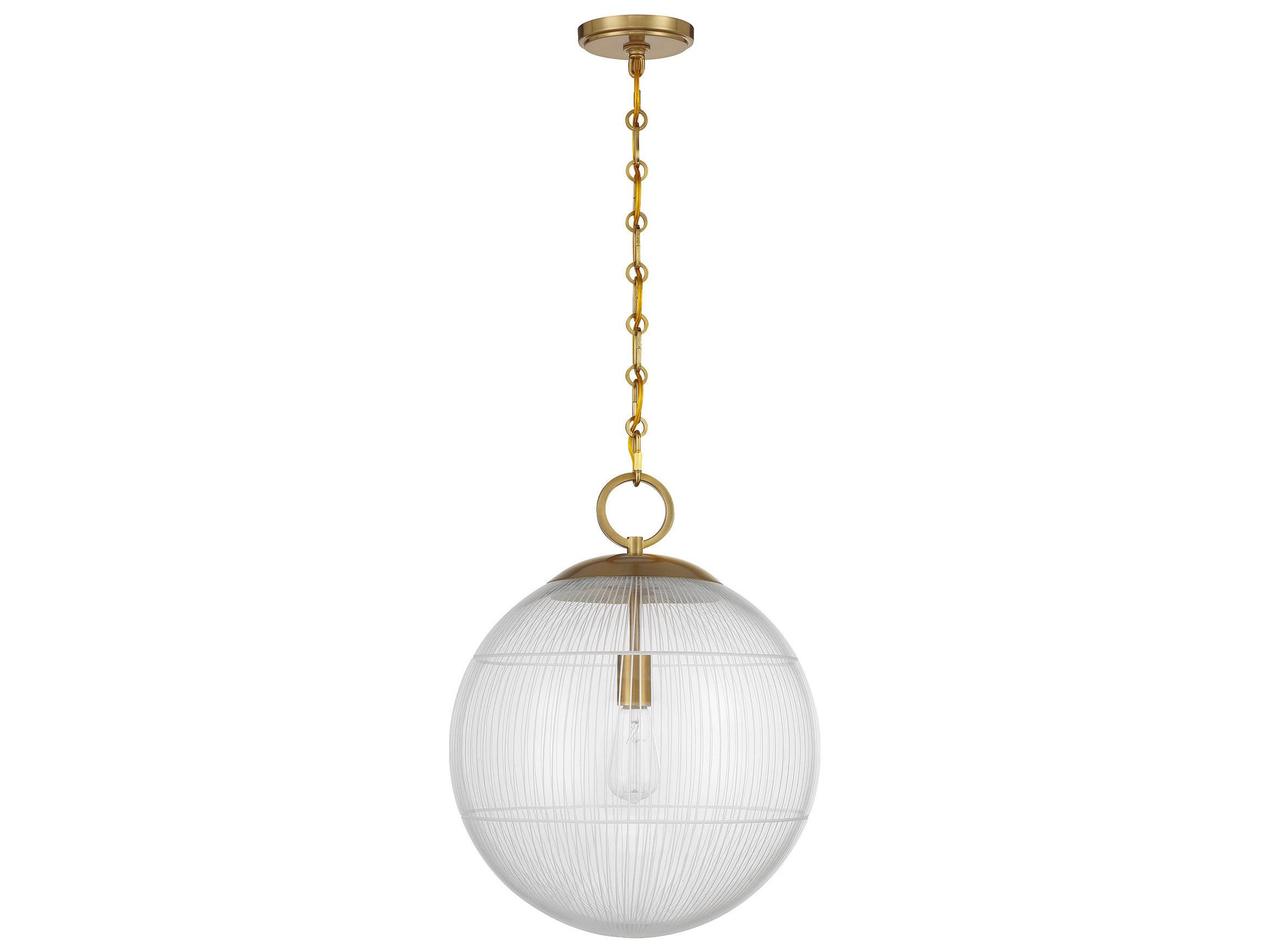 Savoy House Cabot 1-Light Warm Brass Globe Pendant