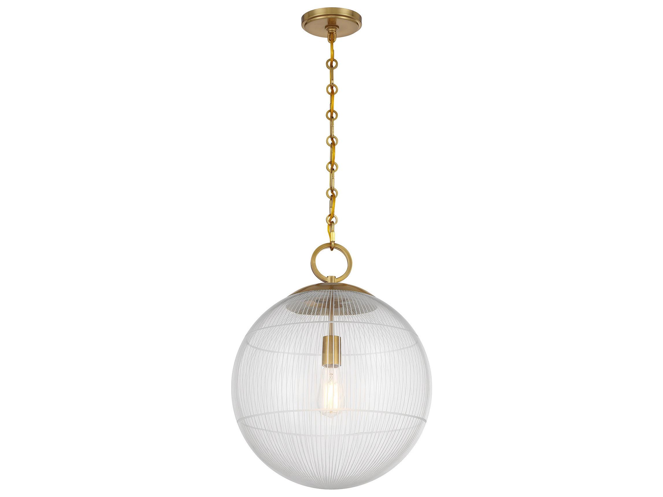 Savoy House Cabot 1-Light Warm Brass Globe Pendant