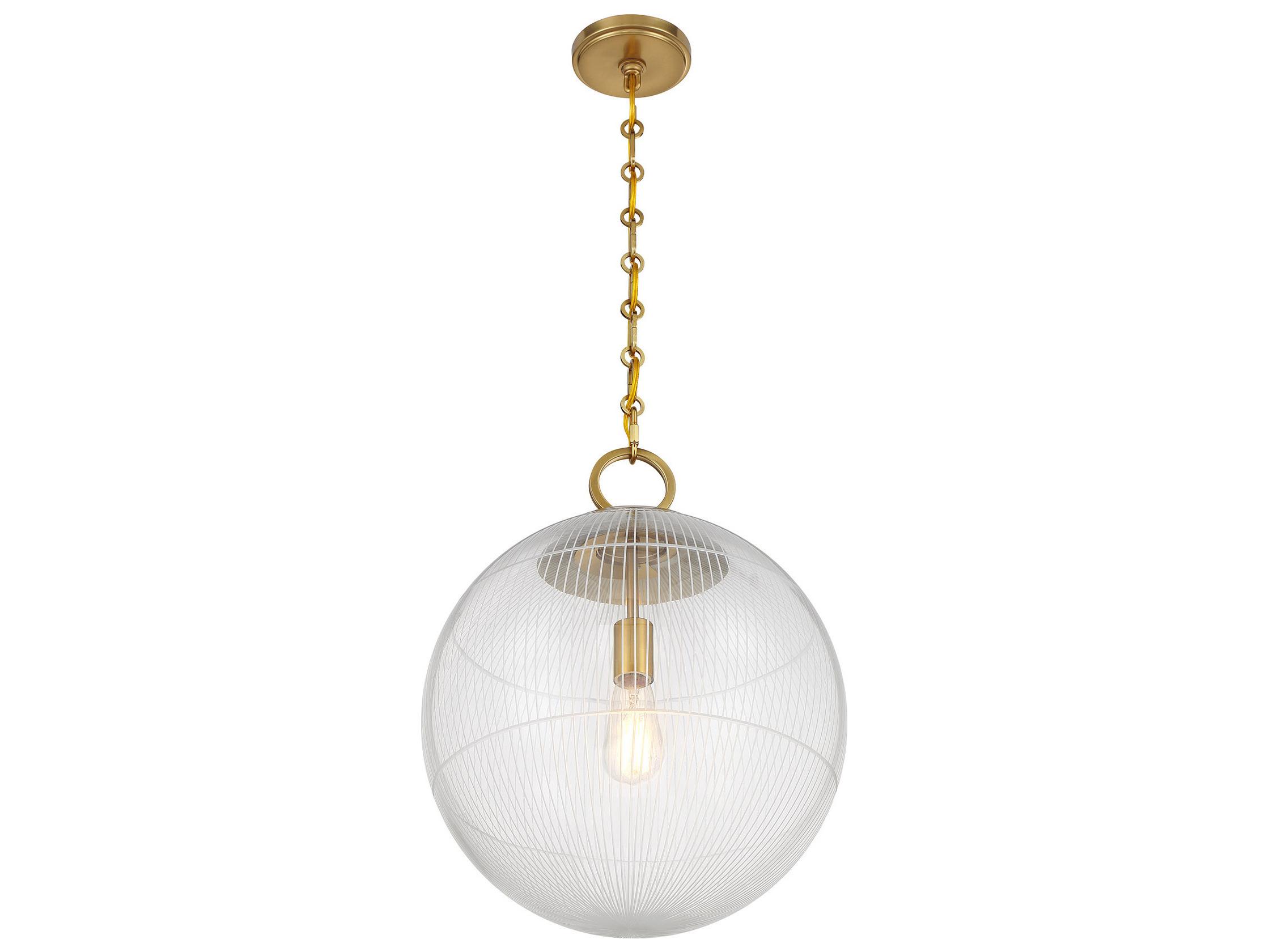 Savoy House Cabot 1-Light Warm Brass Globe Pendant