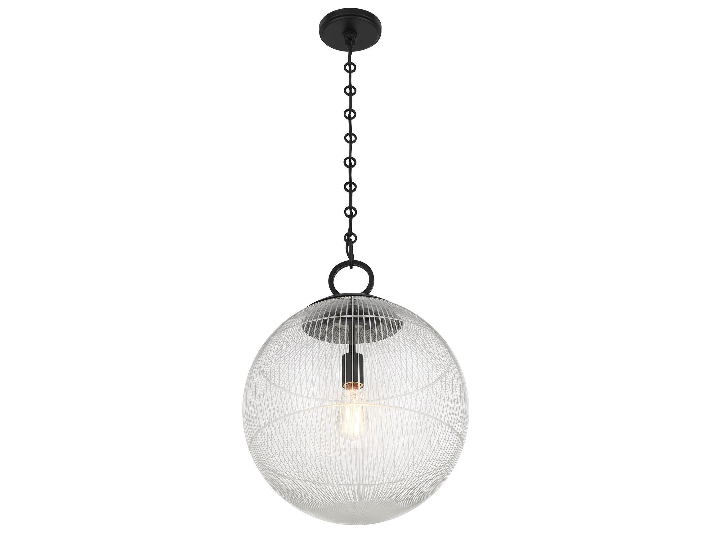 Savoy House Cabot 1-Light Matte Black Globe Pendant