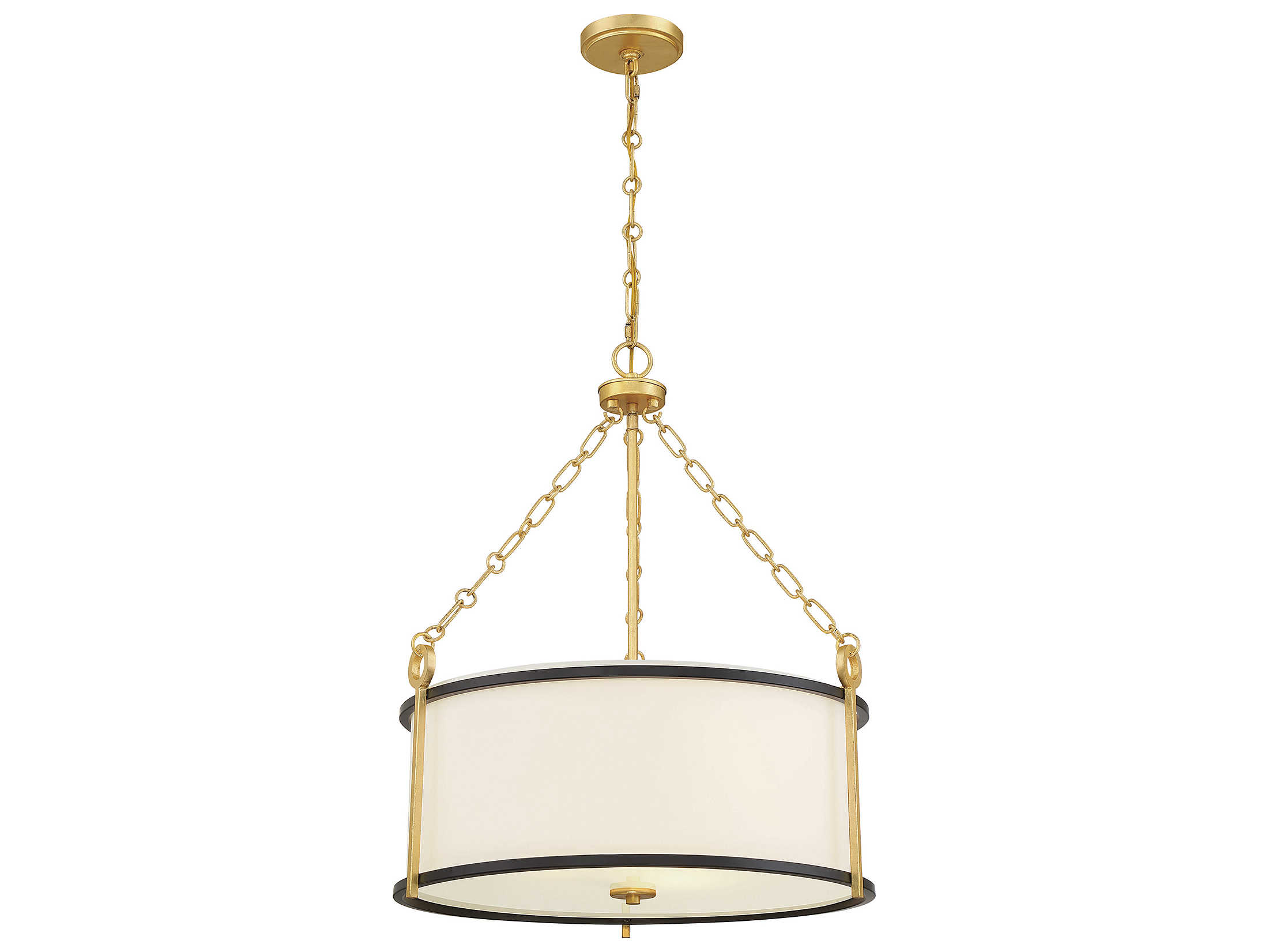 Savoy House Kian 3-Light Matte Black True Gold Drum Pendant