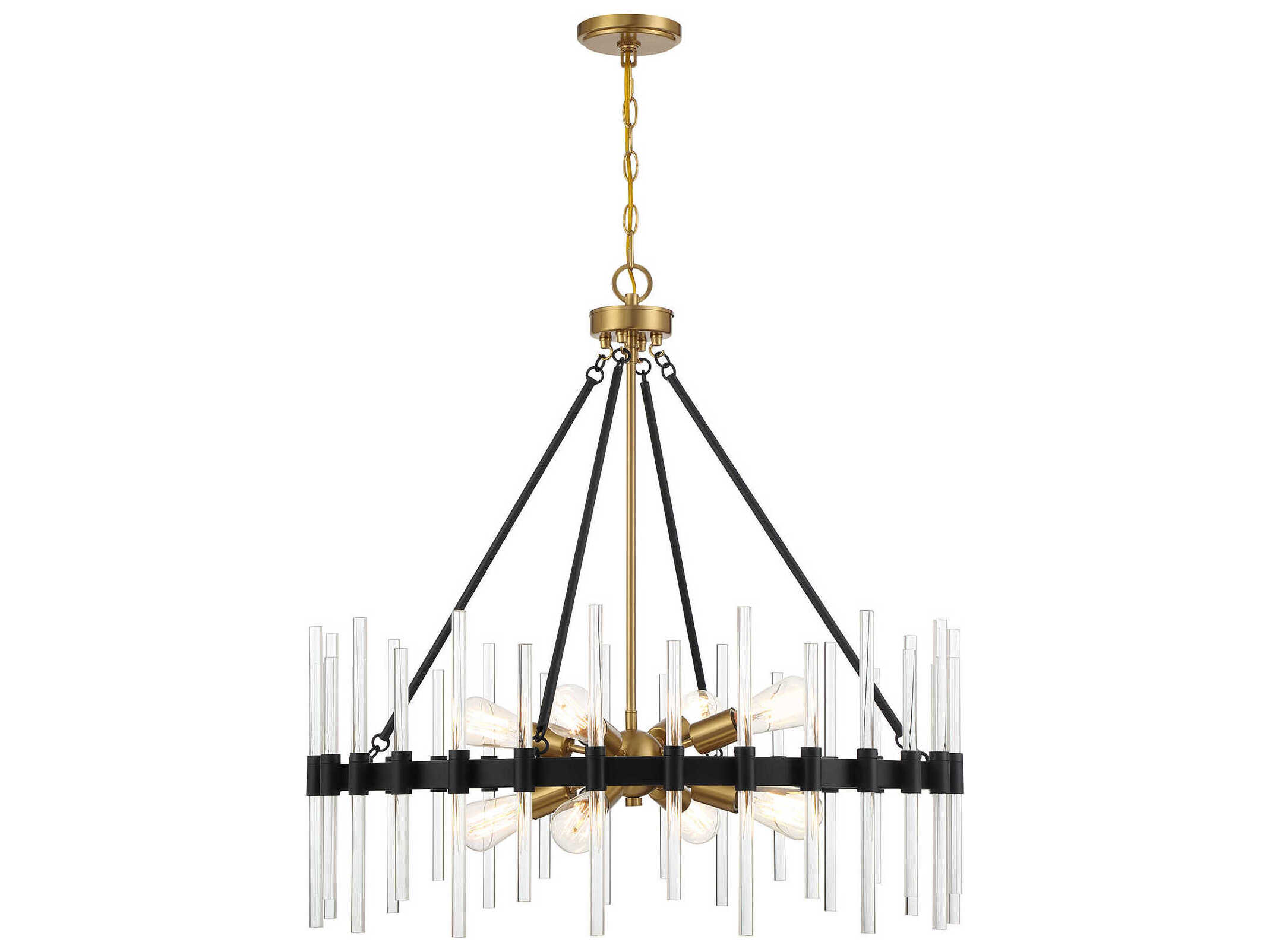 Savoy House Santiago 8-Light Matte Black Warm Brass Sputnik Pendant