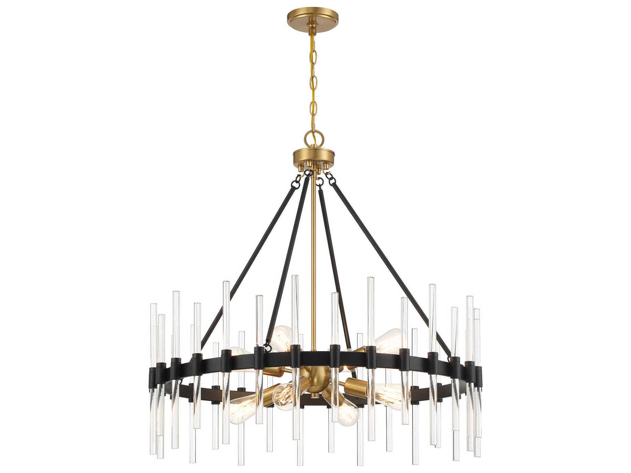 Savoy House Santiago 8-Light Matte Black Warm Brass Sputnik Pendant