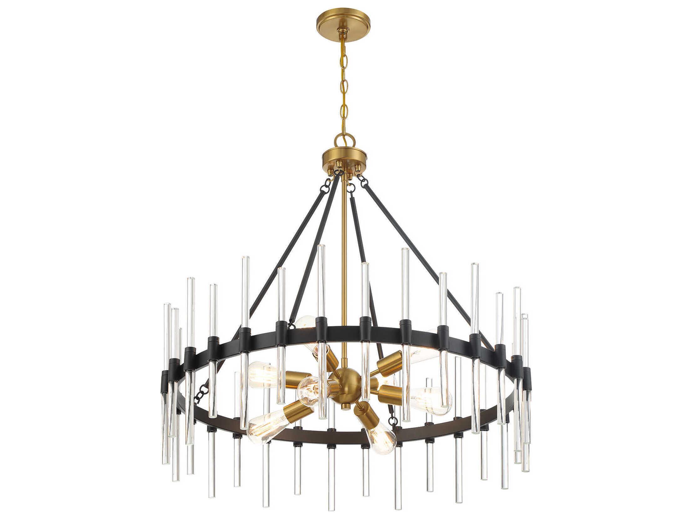 Savoy House Santiago 8-Light Matte Black Warm Brass Sputnik Pendant
