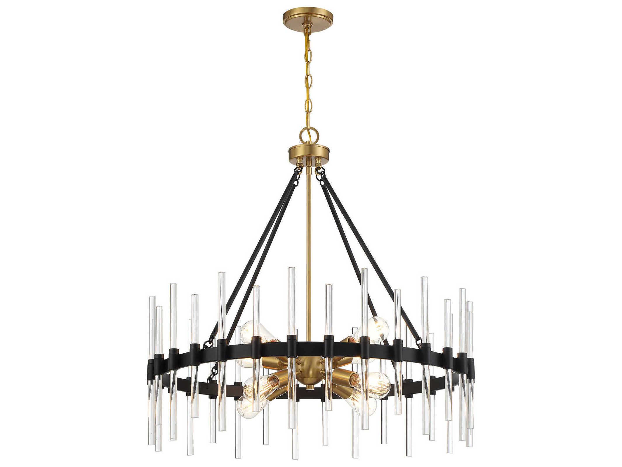 Savoy House Santiago 8-Light Matte Black Warm Brass Sputnik Pendant