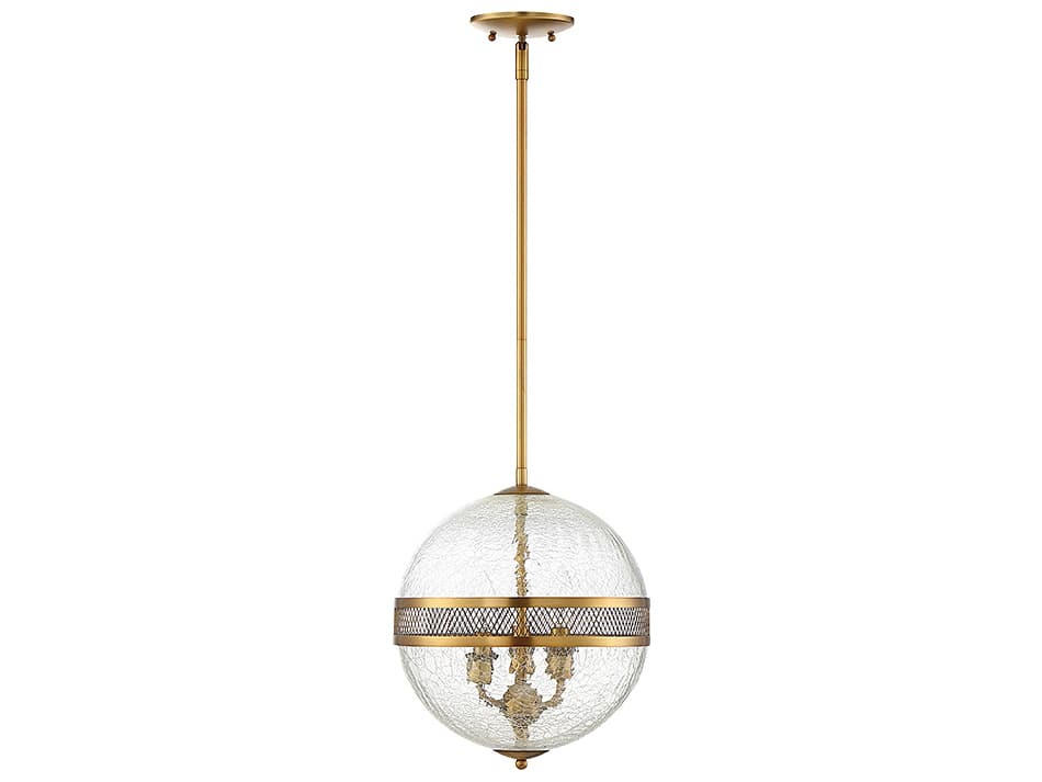 Savoy House Stirling 3-Light Warm Brass Glass Geometric Globe Mini Pendant