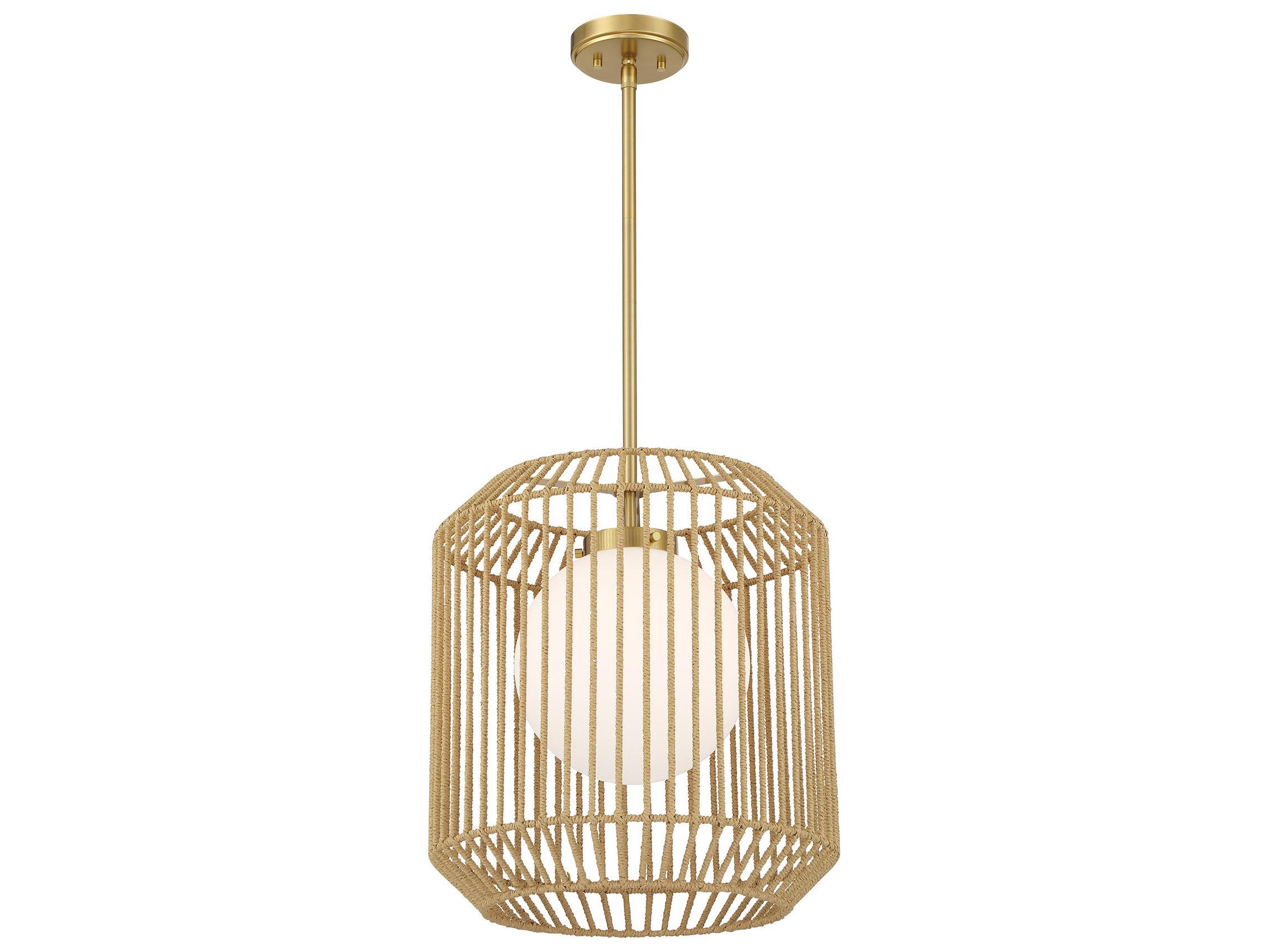 Savoy House Pastis 1-Light Warm Brass Globe Pendant