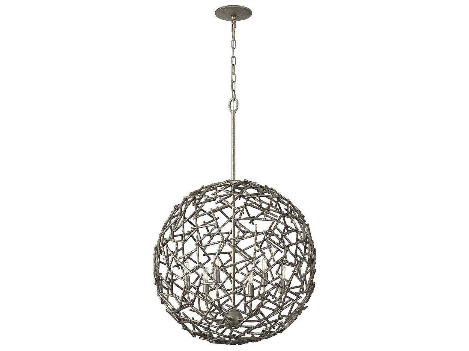 Savoy House Hendren 6-Light Champagne Luxe Silver Globe Pendant
