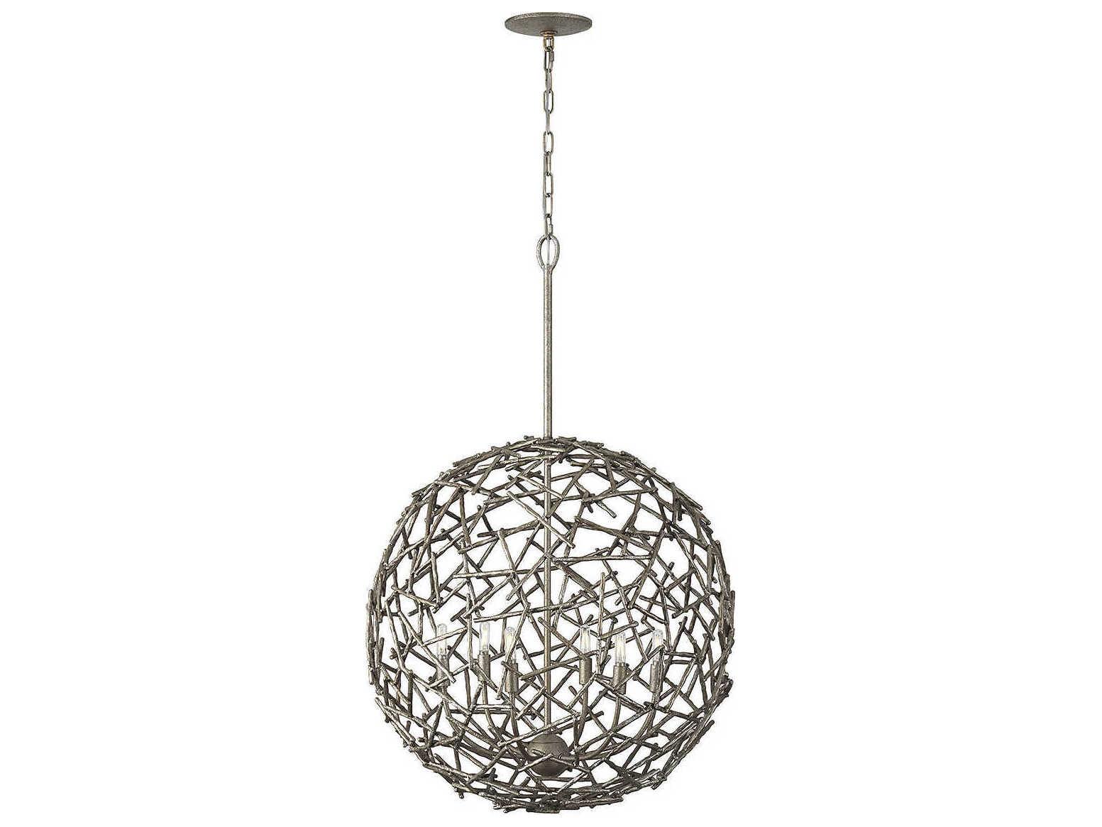 Savoy House Hendren 6-Light Champagne Luxe Silver Globe Pendant