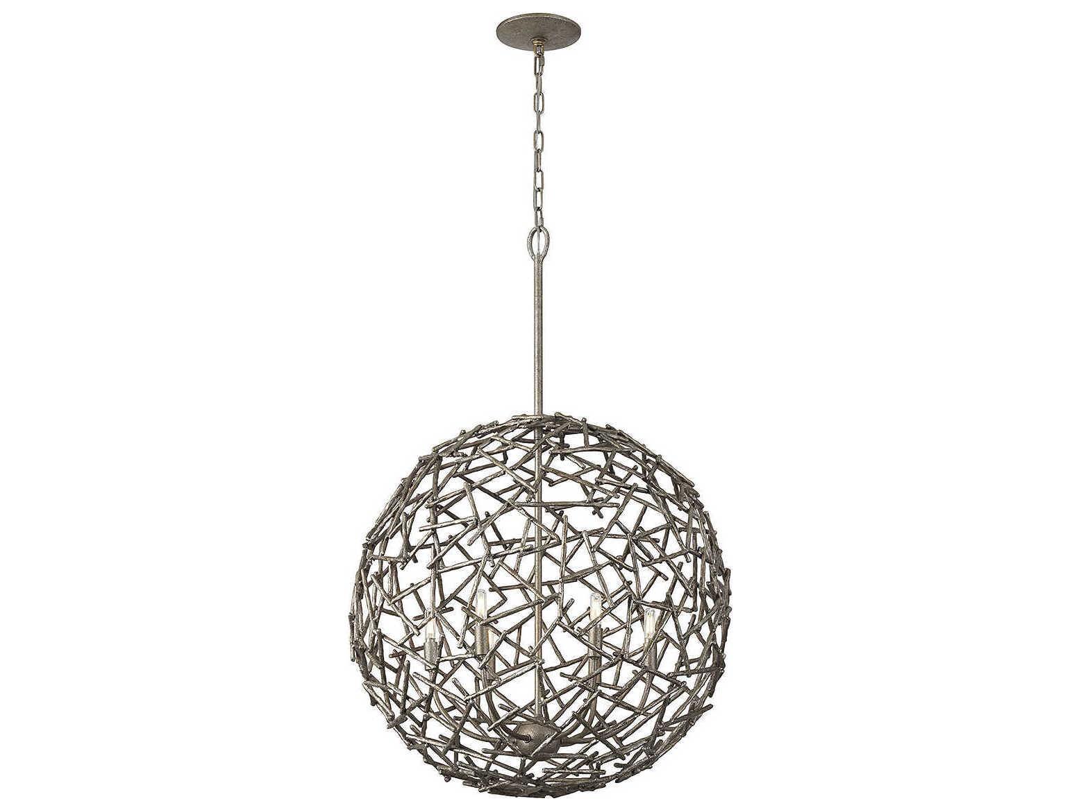 Savoy House Hendren 6-Light Champagne Luxe Silver Globe Pendant