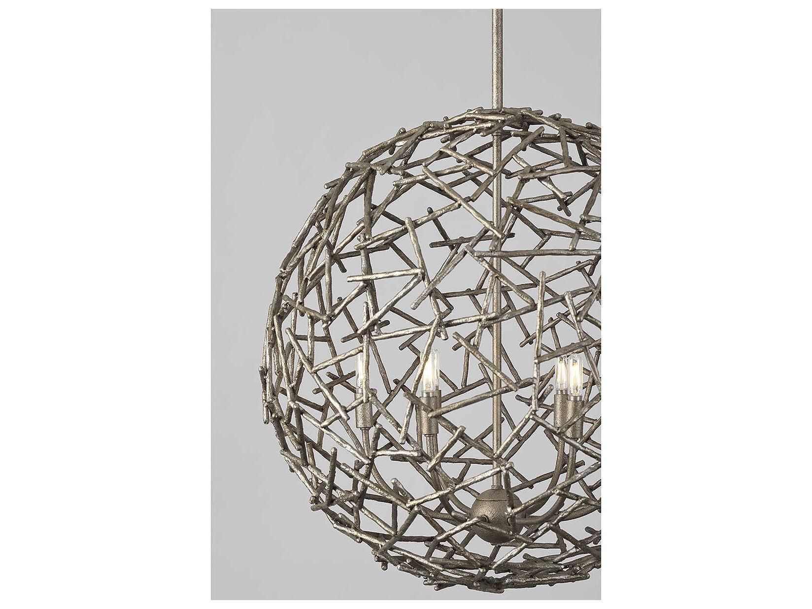 Savoy House Hendren 6-Light Champagne Luxe Silver Globe Pendant