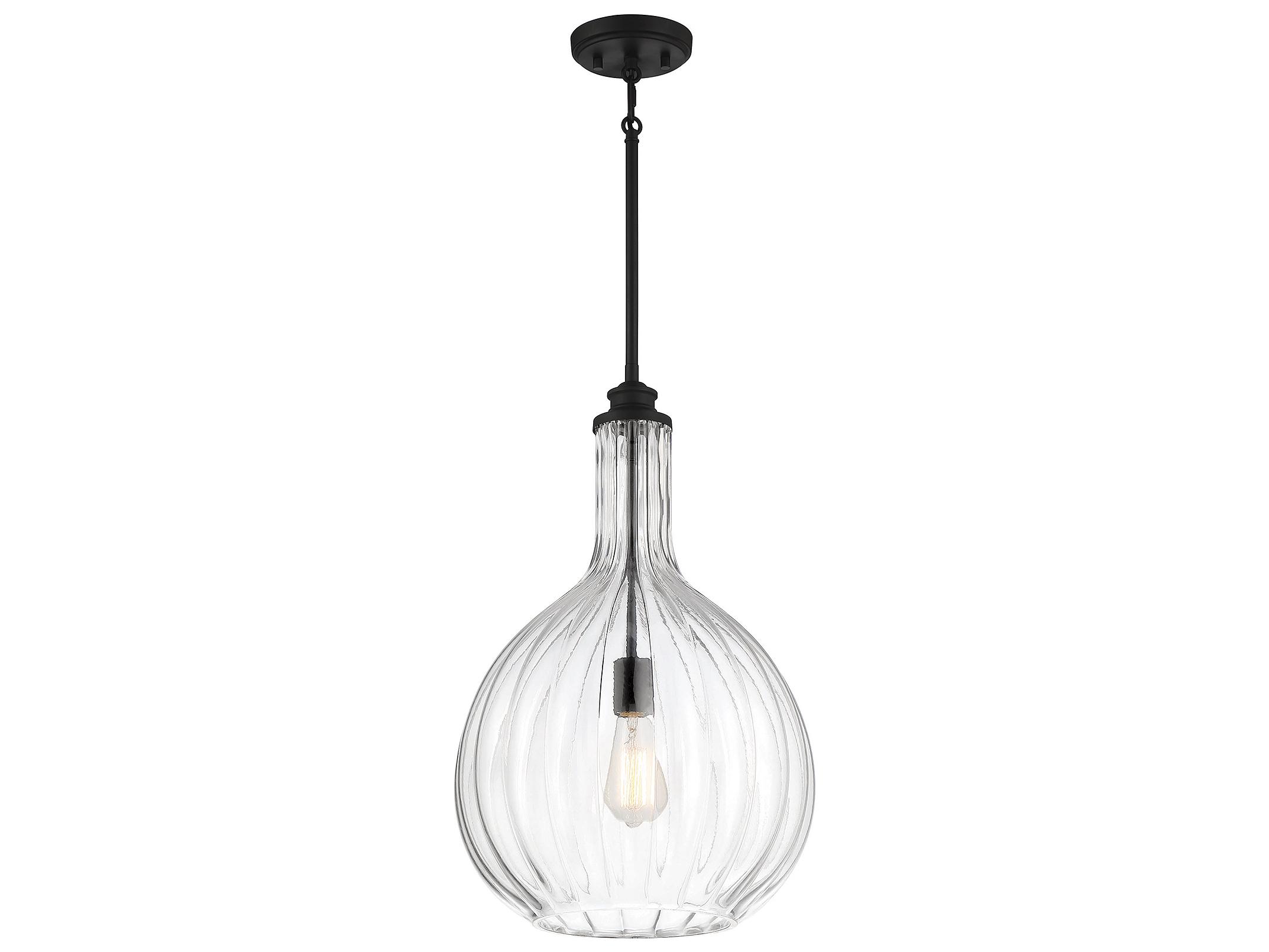 Savoy House Brandon 1-Light Matte Black Glass Pendant