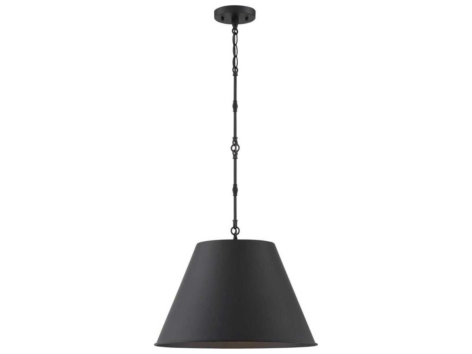 Savoy House Alden 1-Light Matte Black Empire Pendant